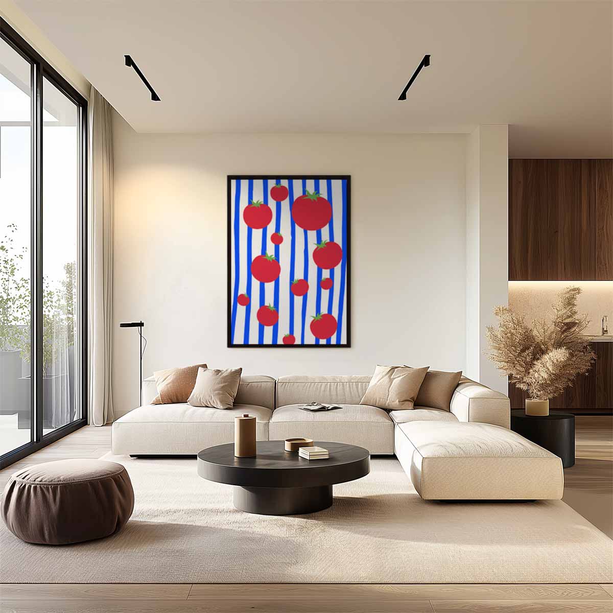 Speelse Kerstomaten Rhapsodie Kunstwerk-canvas-dibond-plexiglas-wanddecoratie-WallArtistic