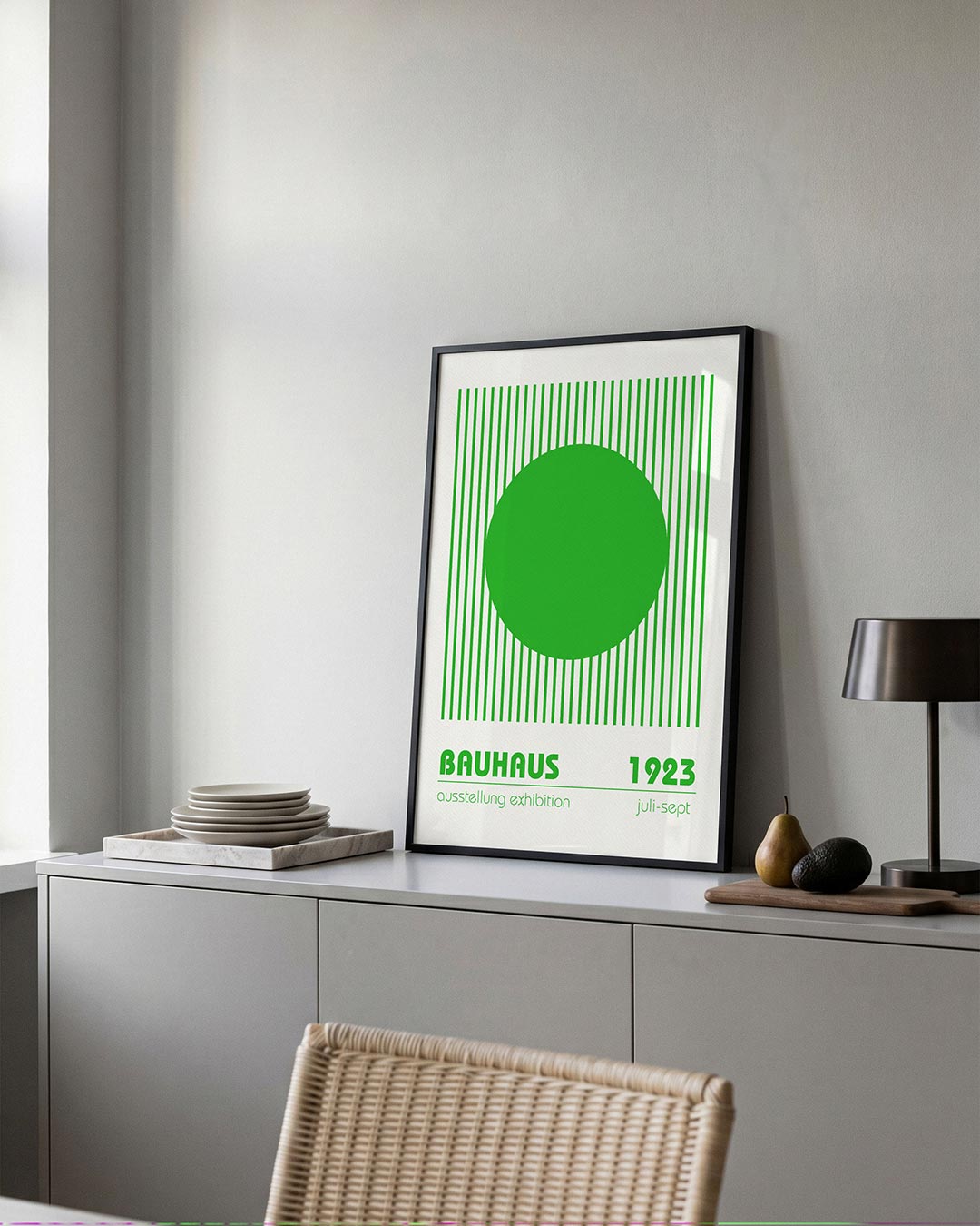 Groene cirkel lijnen Poster