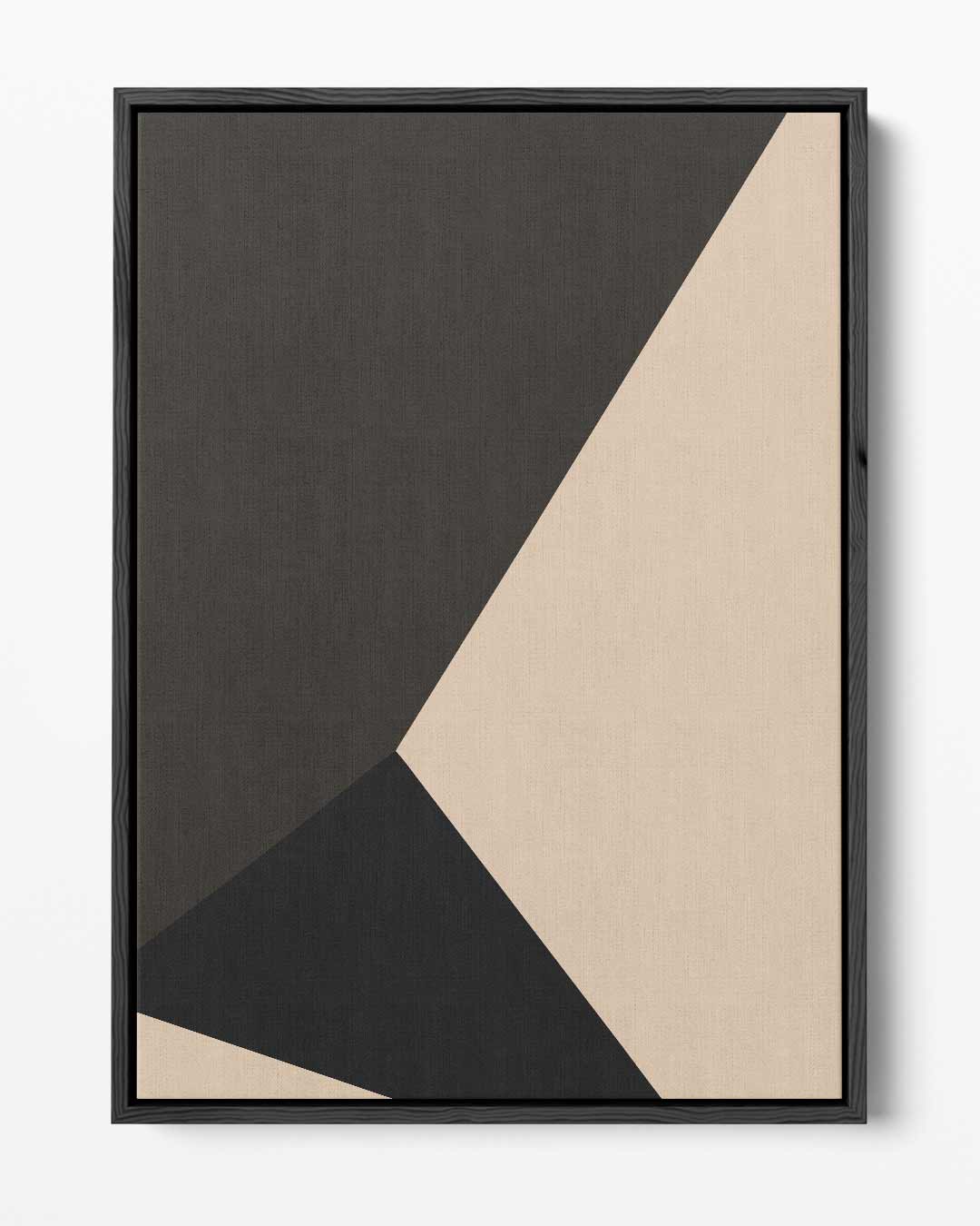 Abstracte Contrasten in Beige en Zwart Kunstwerk-canvas-dibond-plexiglas-wanddecoratie-WallArtistic