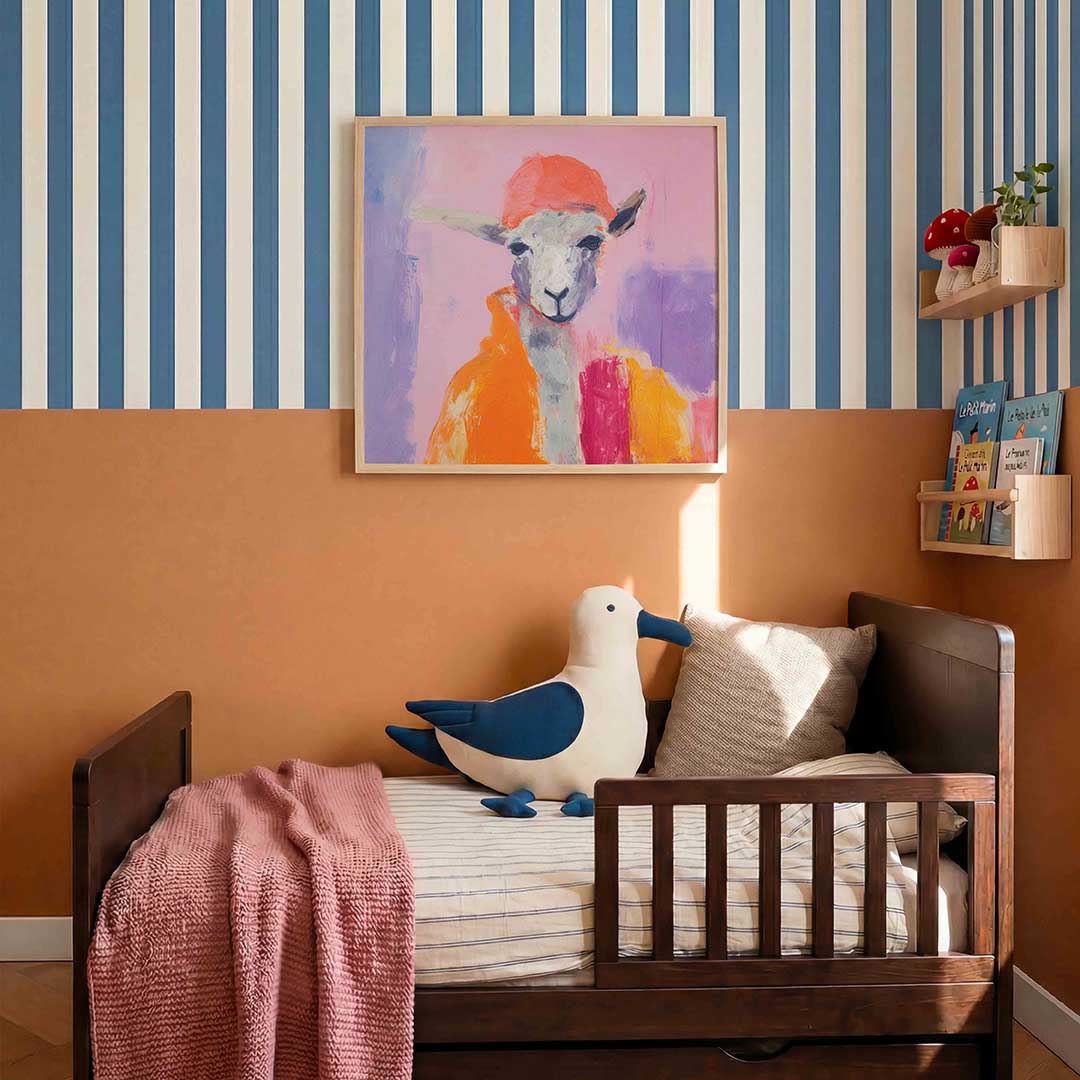 Schaap met oranje hoed Poster