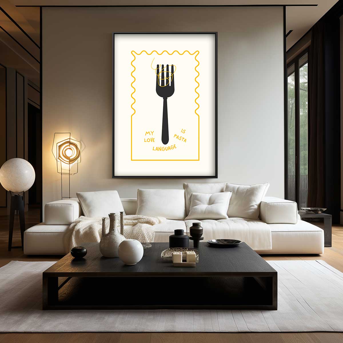 Spaghetti Liefdestaal Illustratie Kunstwerk-canvas-dibond-plexiglas-wanddecoratie-WallArtistic