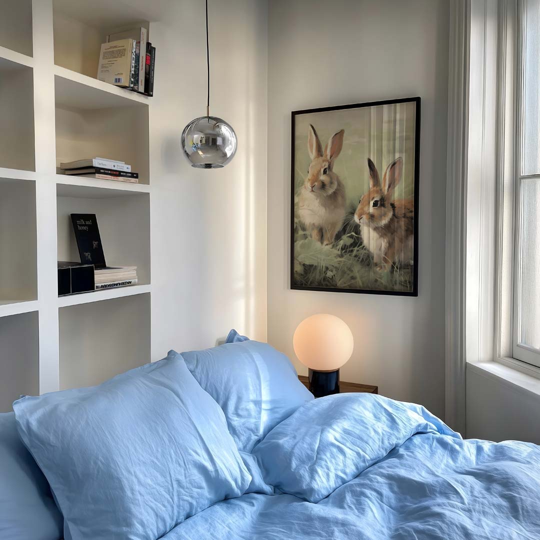Schattige Konijntjes in het Gras Poster-WallArtistic