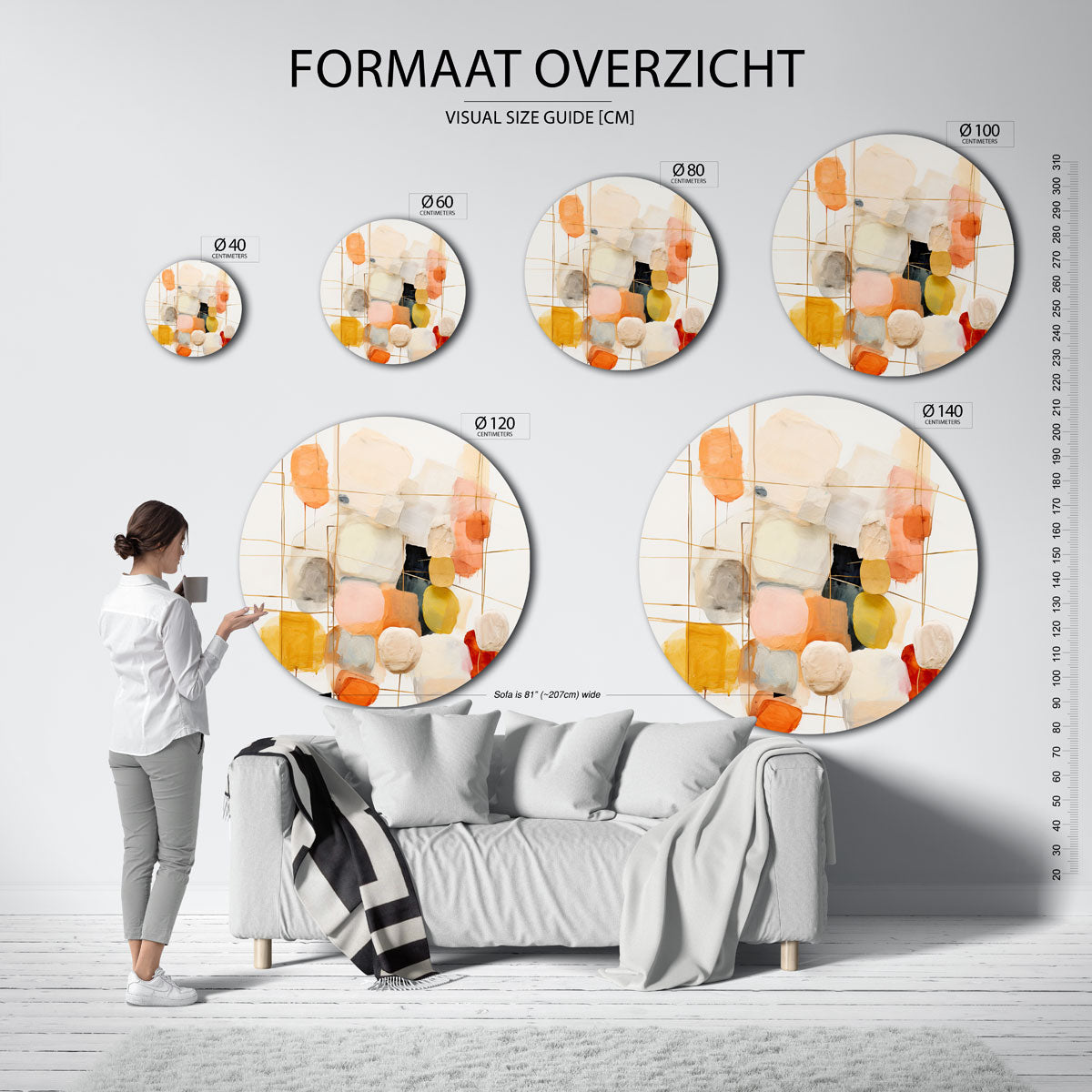 Abstracte vormen Muurcirkel