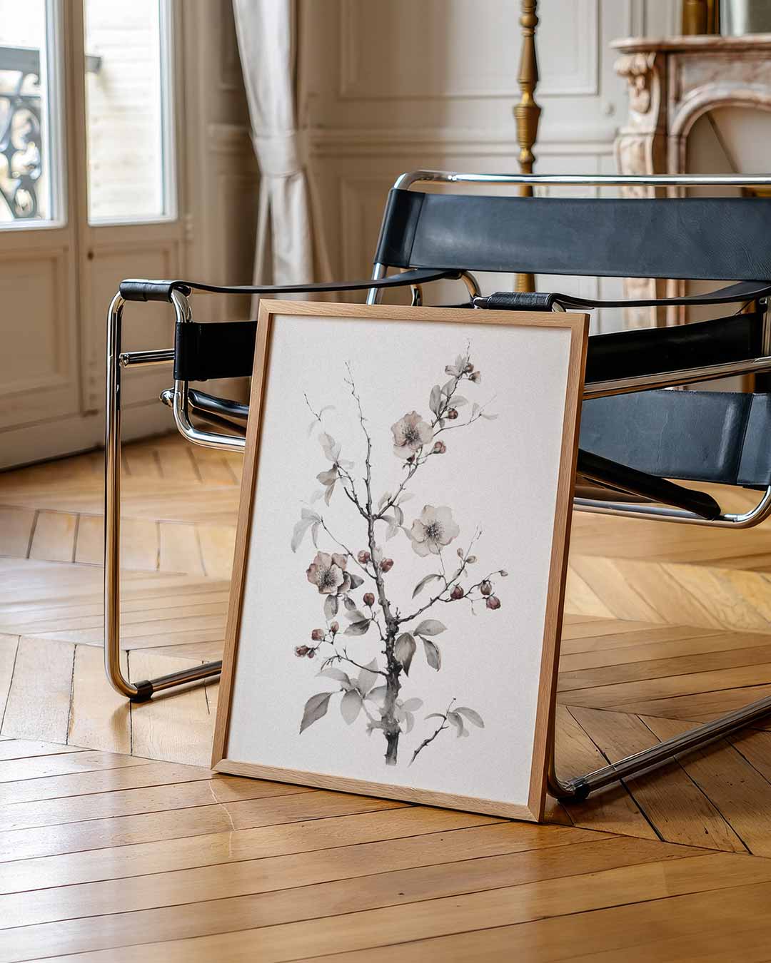 Elegante Bloemenkunst in Zachte Tinten Poster