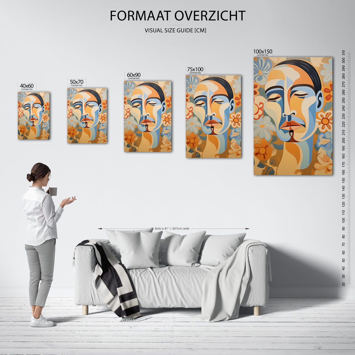 Kleurrijk gezicht Kunstwerk