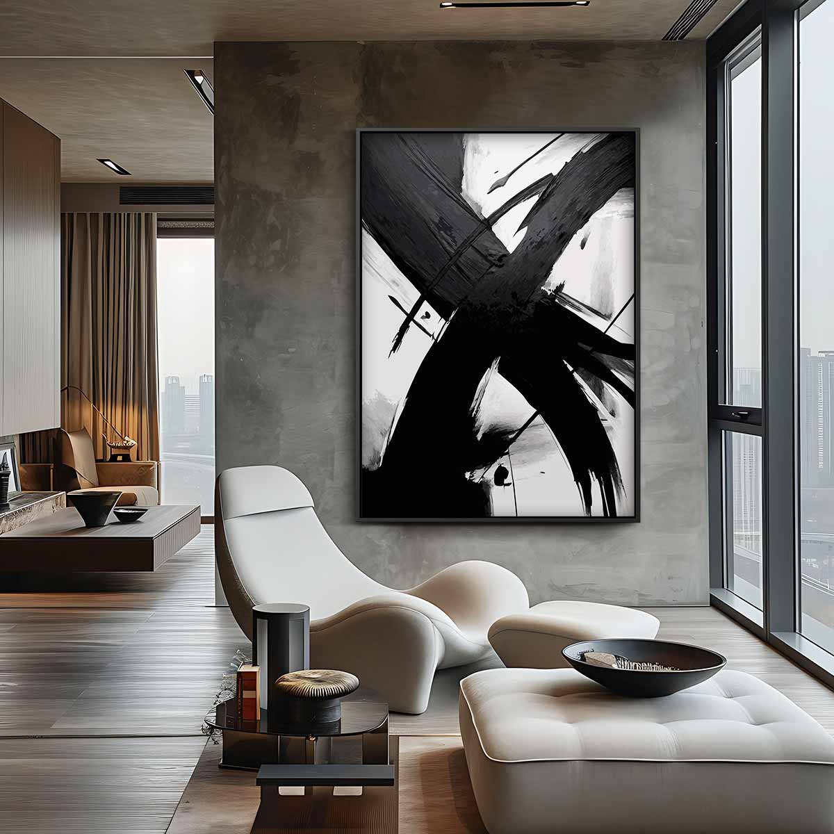 Dynamische Streken Kunstwerk-canvas-dibond-plexiglas-wanddecoratie-WallArtistic