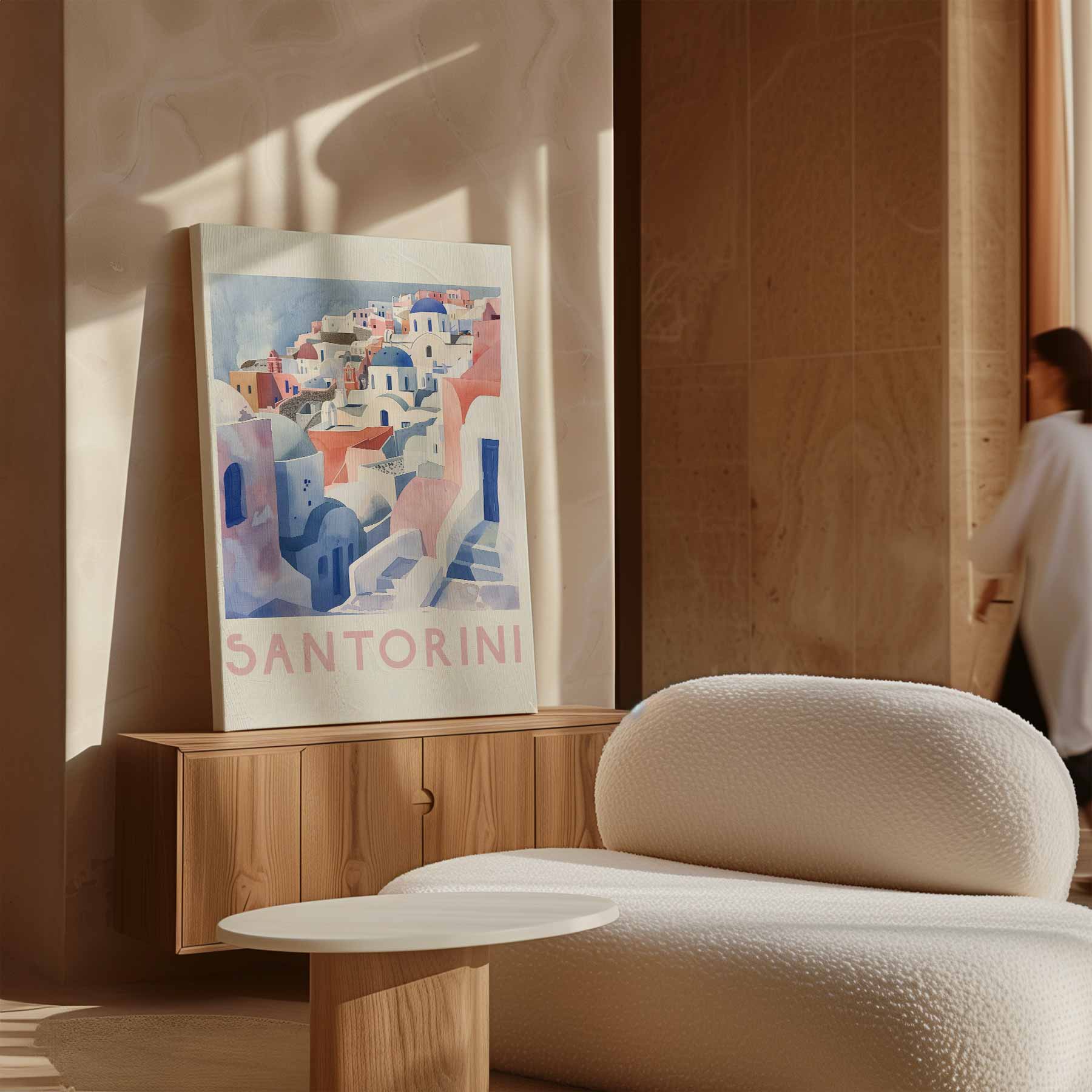 Santorini Droomlandschap Kunstwerk-canvas-dibond-plexiglas-wanddecoratie-WallArtistic