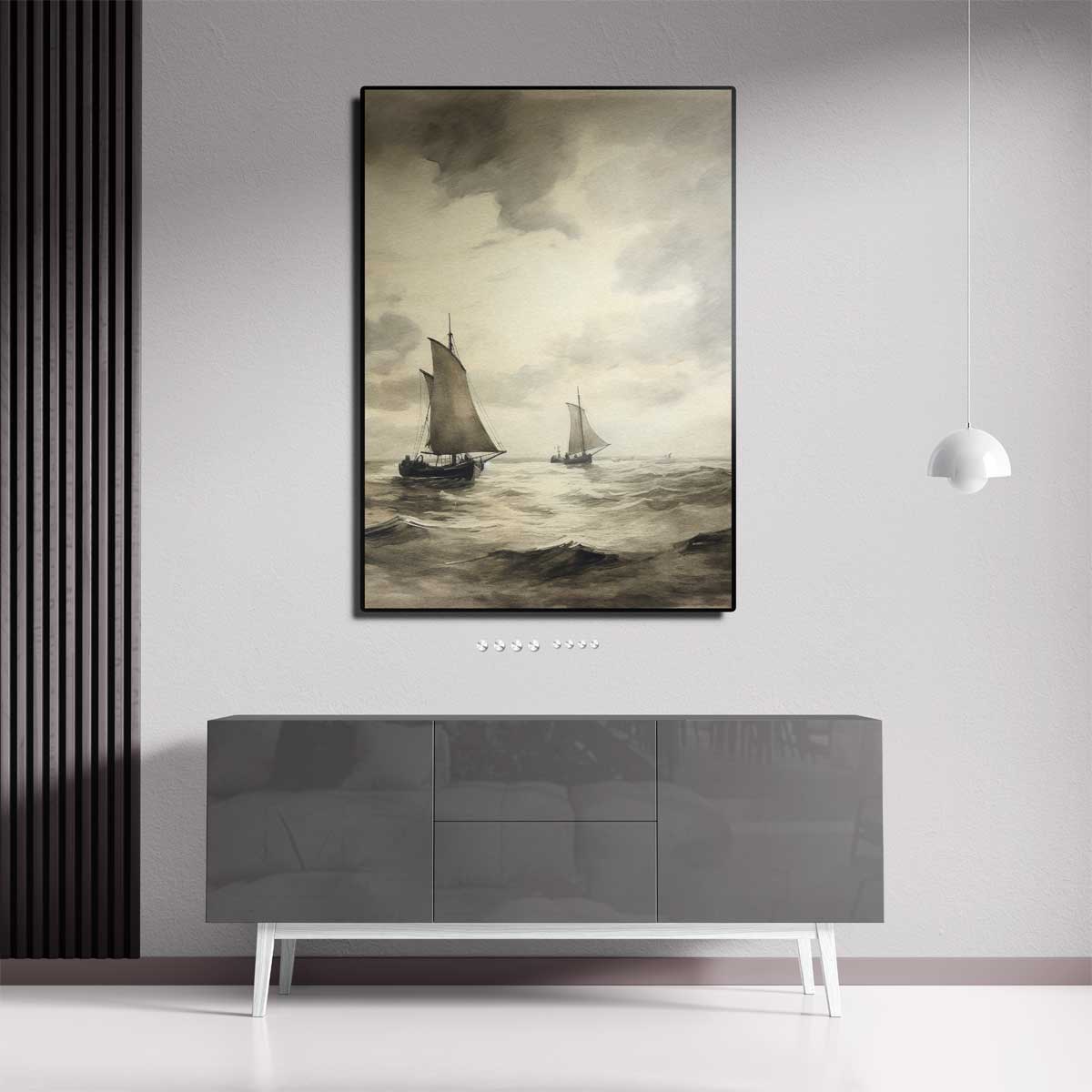Zeilen op de Open Zee Kunstwerk-canvas-dibond-plexiglas-wanddecoratie-WallArtistic