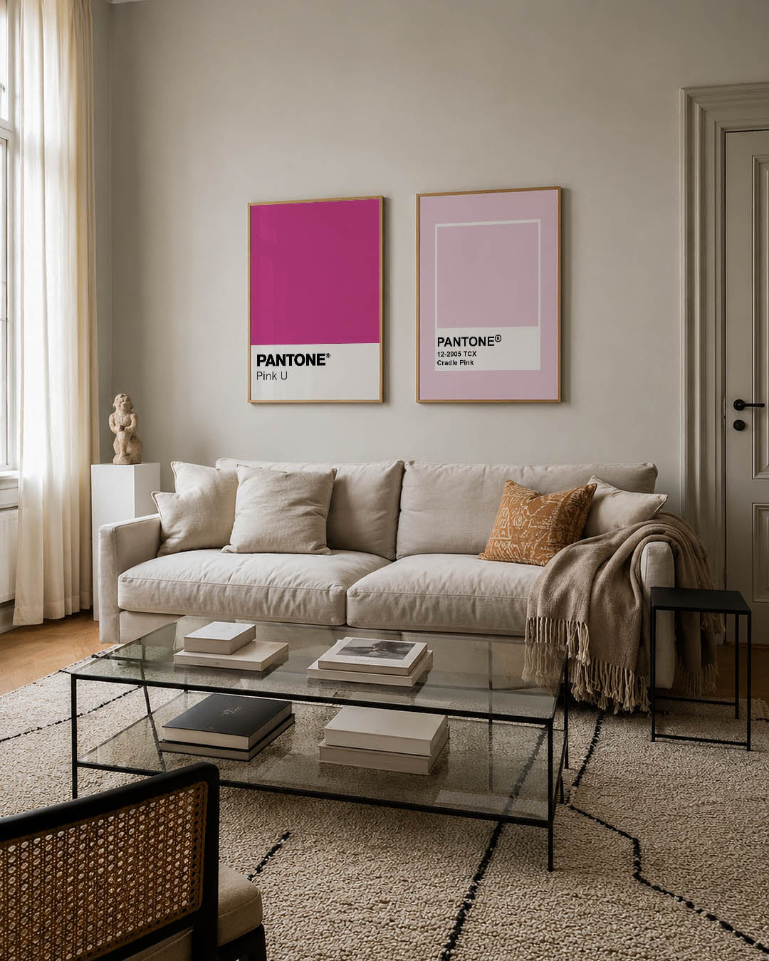 Roze kleurvlak Posterset