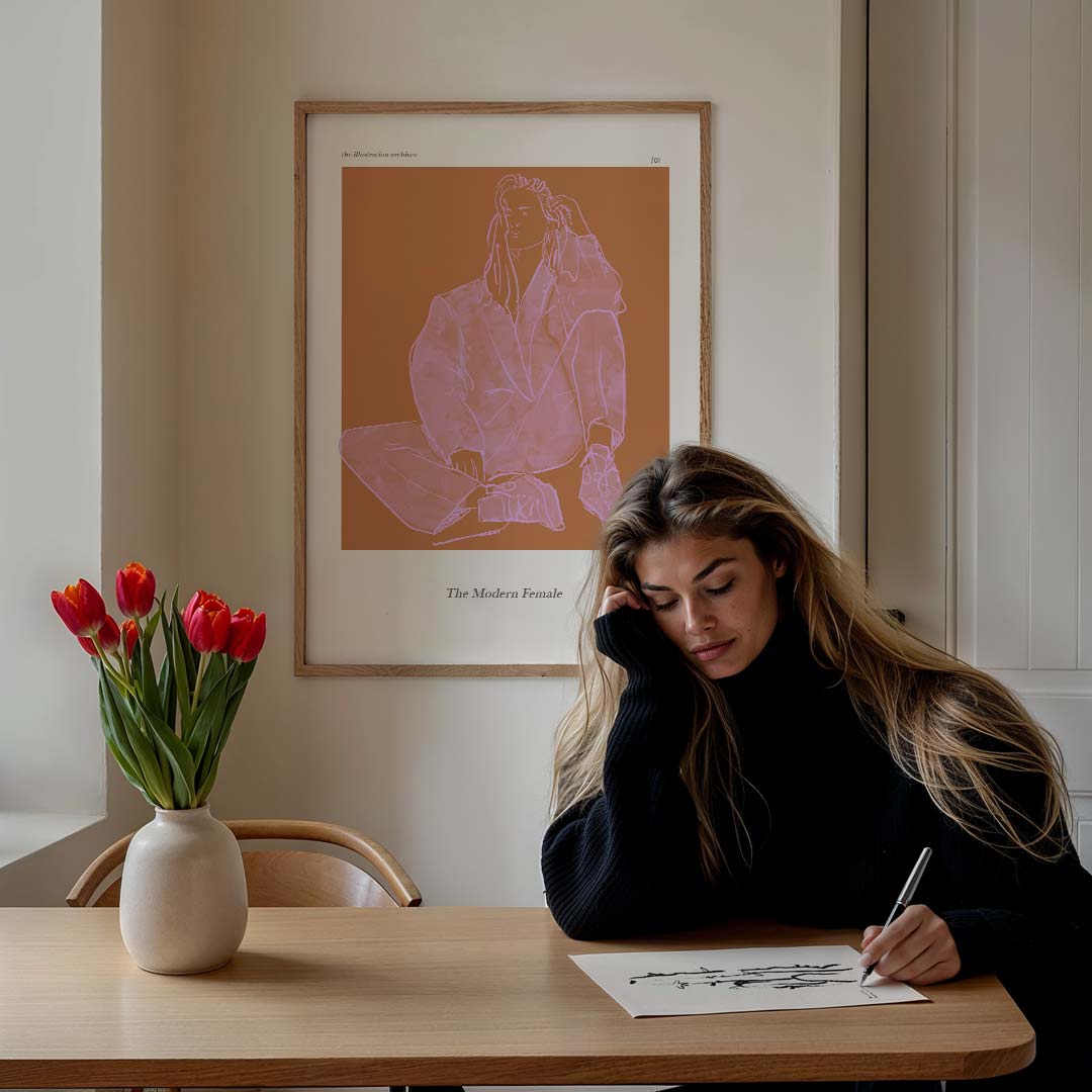 Moderne Vrouw Illustratie Poster-WallArtistic