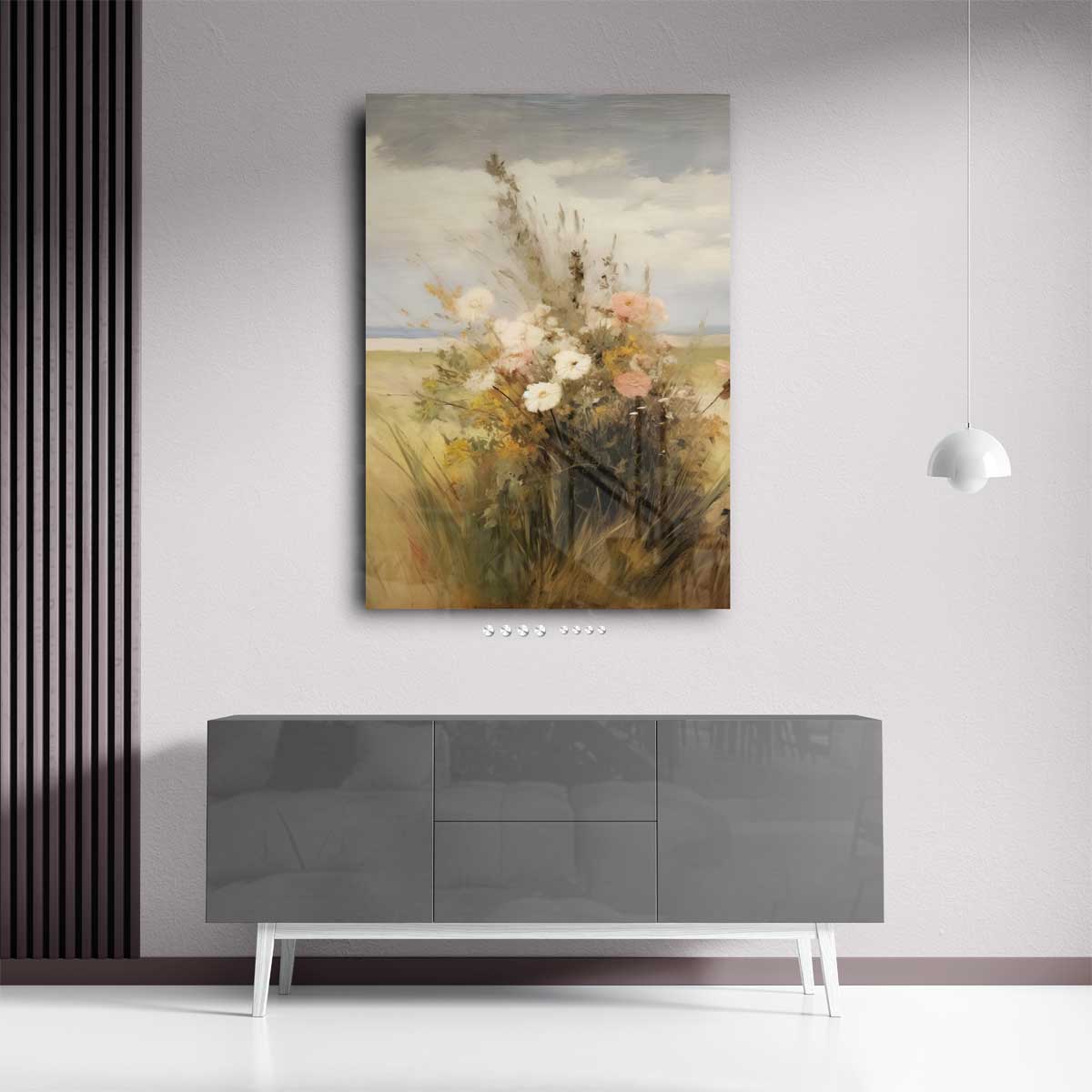 Zomerbloemen in de Wind Kunstwerk-canvas-dibond-plexiglas-wanddecoratie-WallArtistic