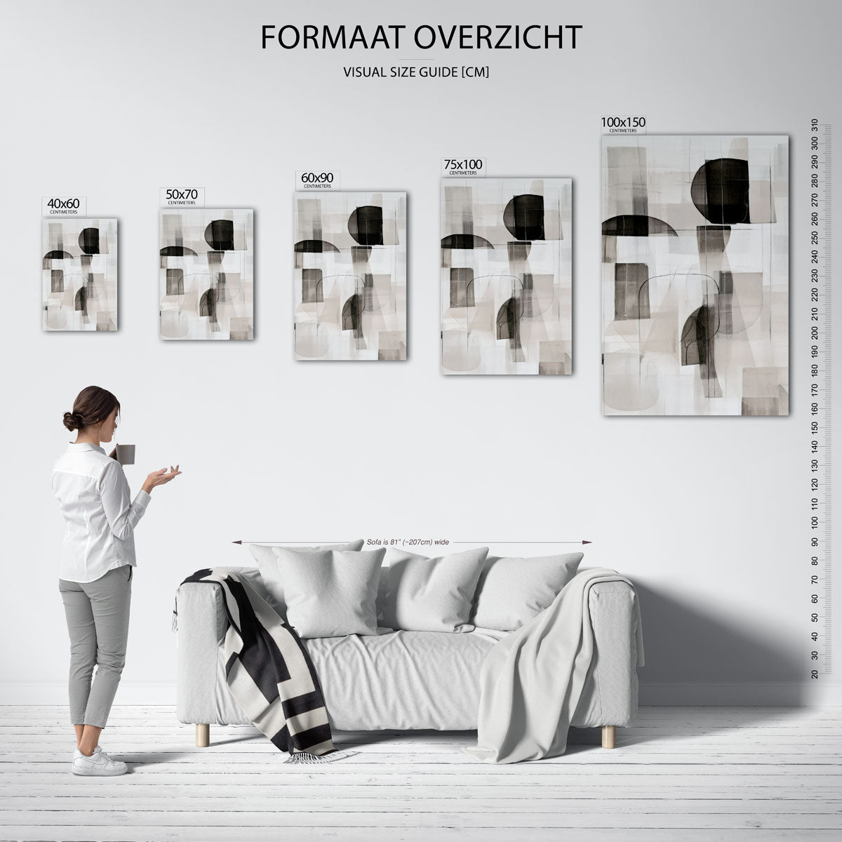 Geometrische vormen compositie Kunstwerk