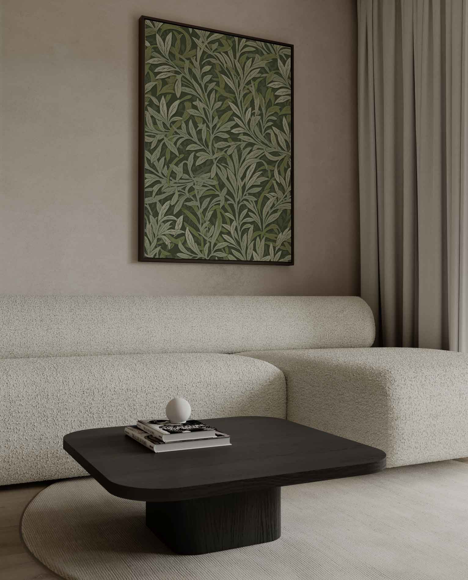 Groene Bladpatroon Wanddecoratie Kunstwerk-canvas-dibond-plexiglas-wanddecoratie-WallArtistic