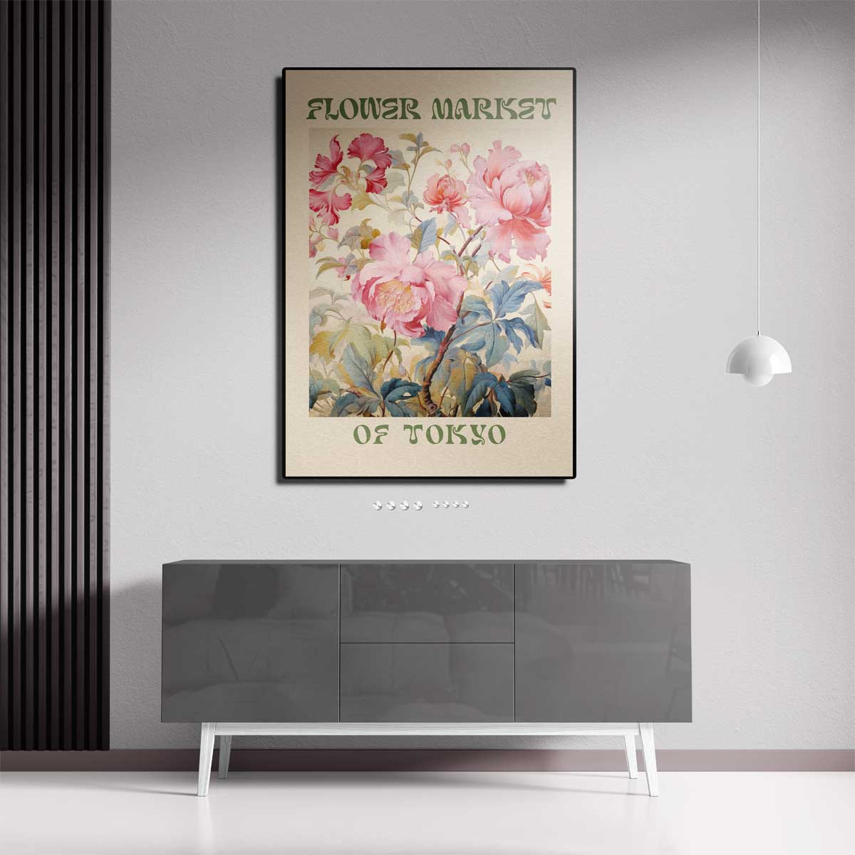 Bloemenmarkt van Tokio Kunstwerk-canvas-dibond-plexiglas-wanddecoratie-WallArtistic