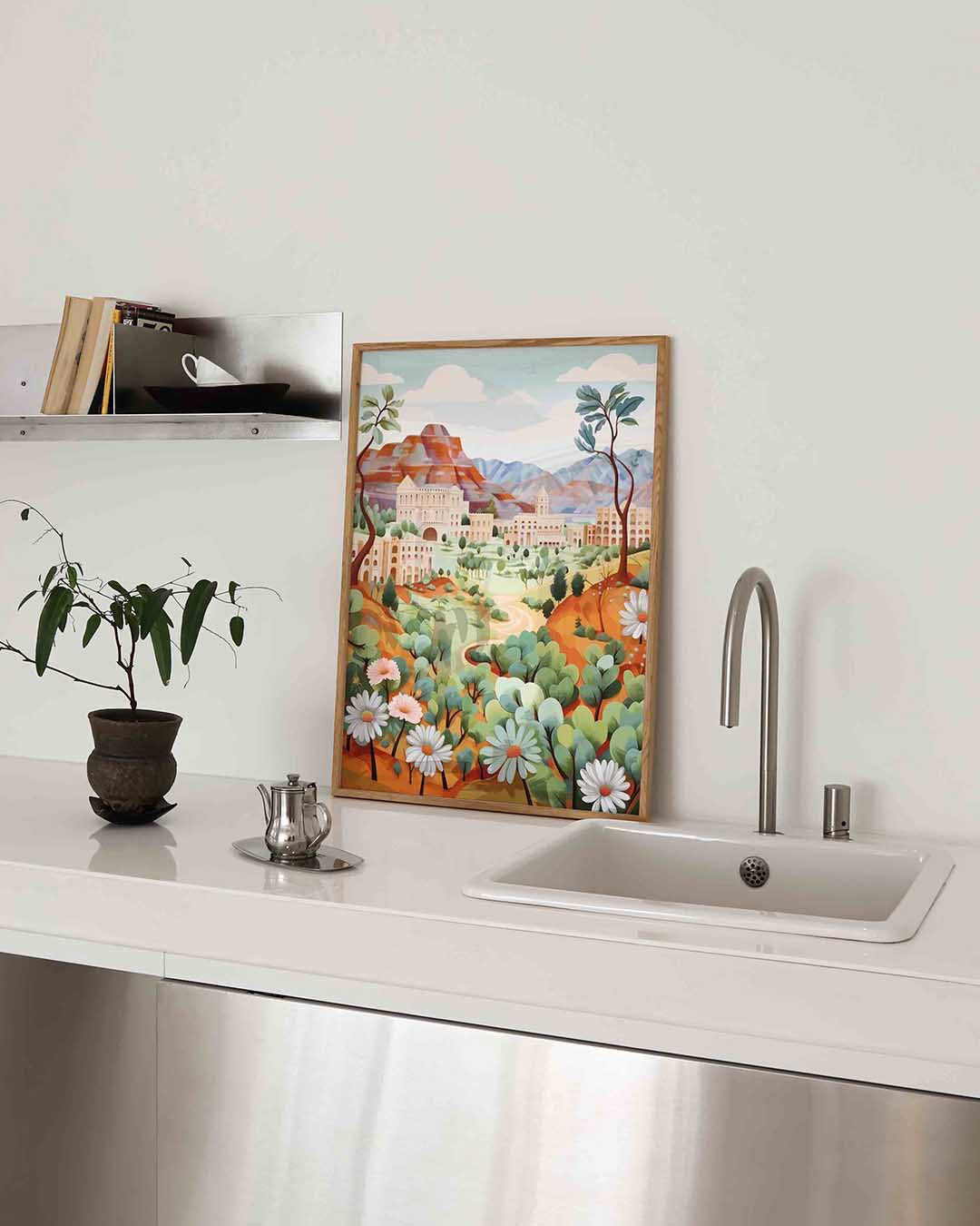 Landschap met bloemen Poster