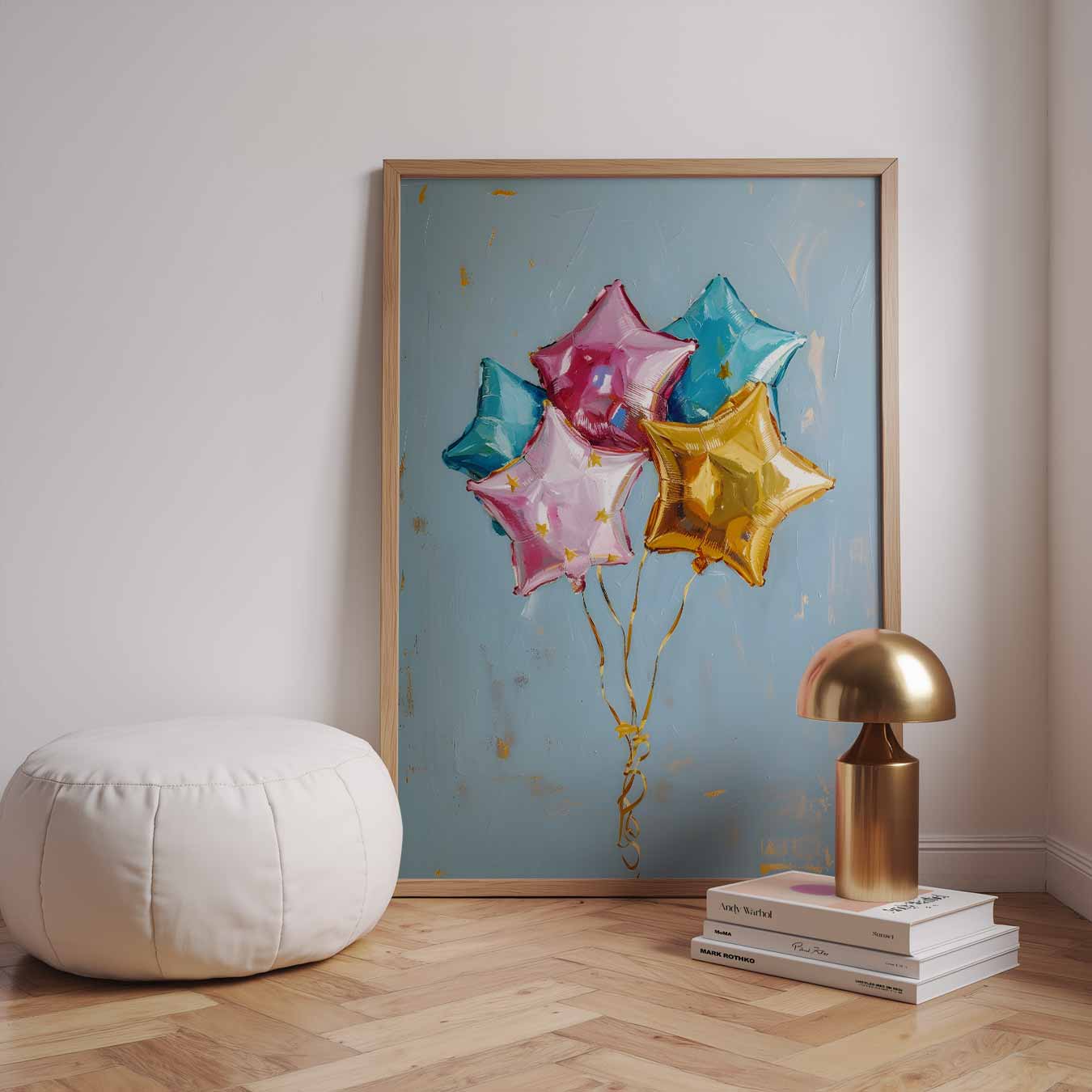 Vrolijke Sterren Ballonnen Poster