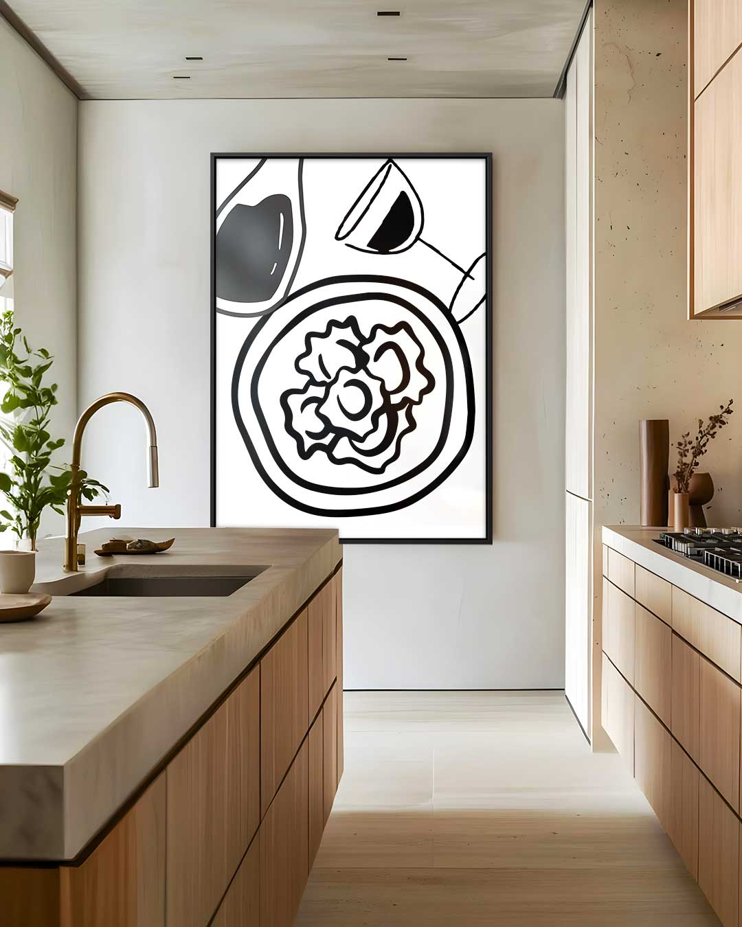 Kunstzinnig Italiaans Diner Kunstwerk-canvas-dibond-plexiglas-wanddecoratie-WallArtistic