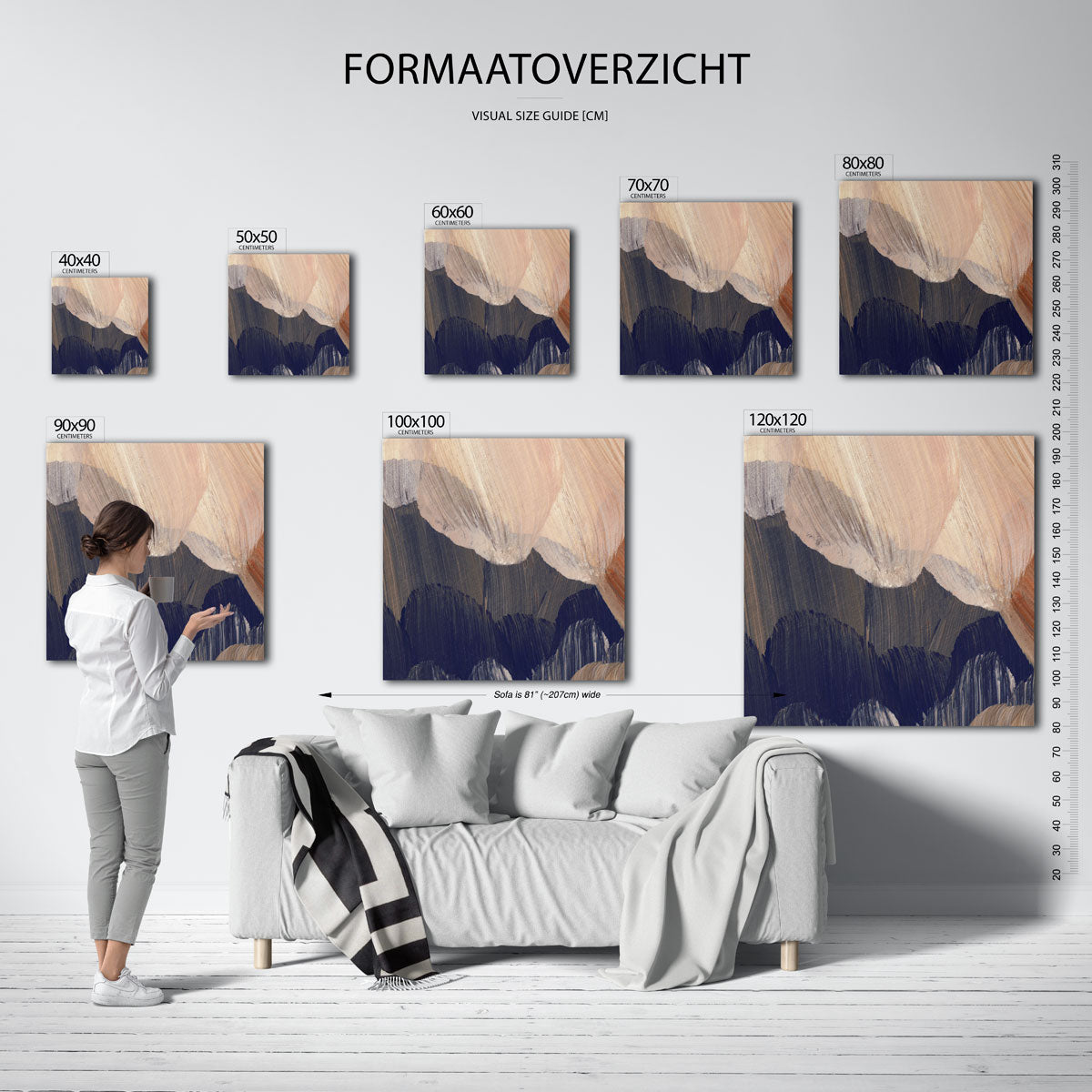 Abstracte penseelstreken Poster