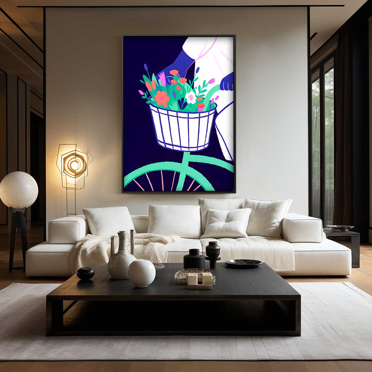 Fietstocht in Bloei Kunstwerk-canvas-dibond-plexiglas-wanddecoratie-WallArtistic