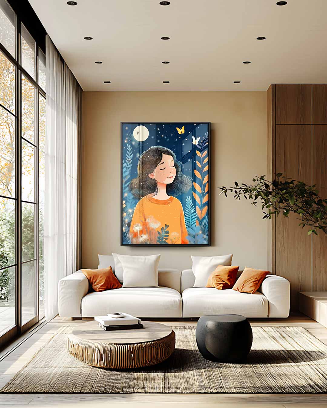 Dromerige Nachtwandeling Kunstwerk-canvas-dibond-plexiglas-wanddecoratie-WallArtistic