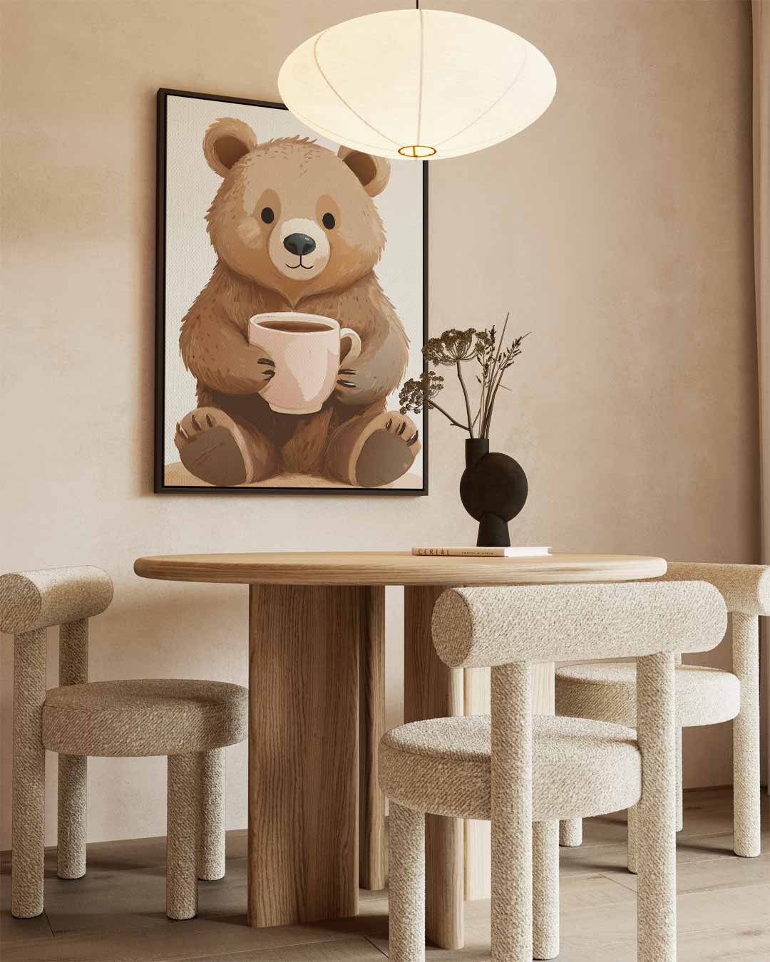 Knuffelige Berenkoffie Kunstwerk-canvas-dibond-plexiglas-wanddecoratie-WallArtistic
