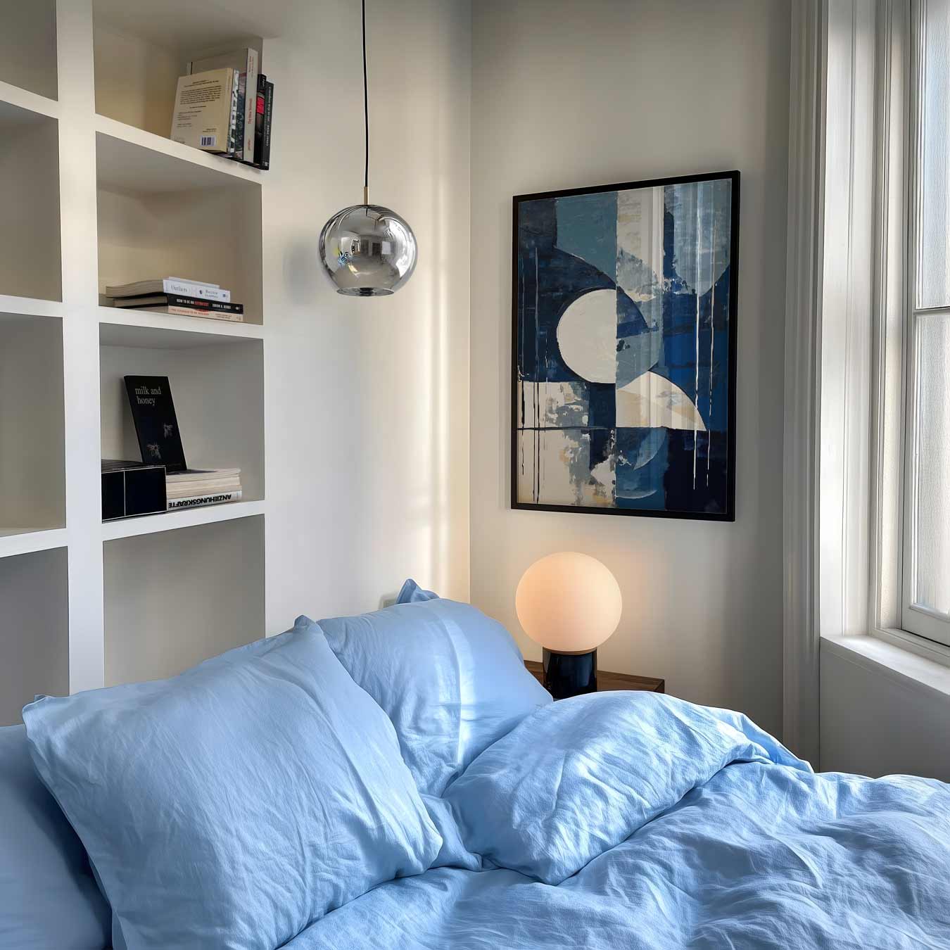 Moderne Abstracte Blauwe Kunstposter