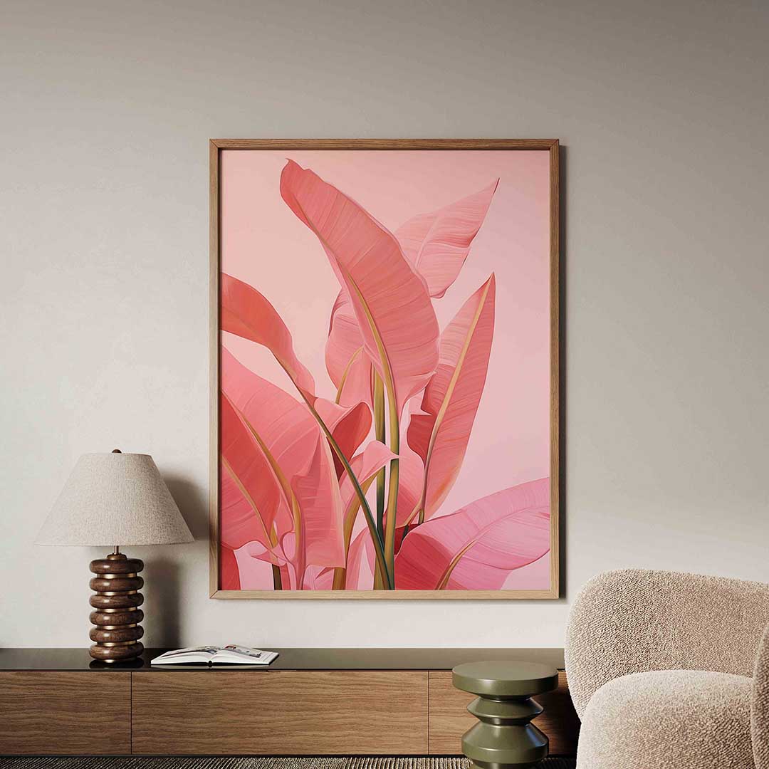 Roze bladeren Poster
