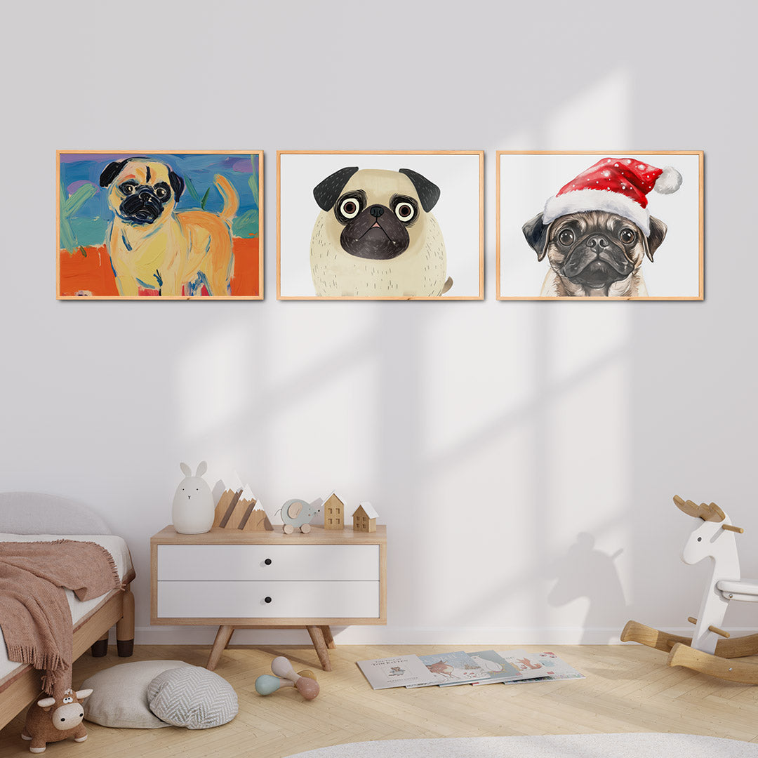 Kleurrijke hondenportret Posterset