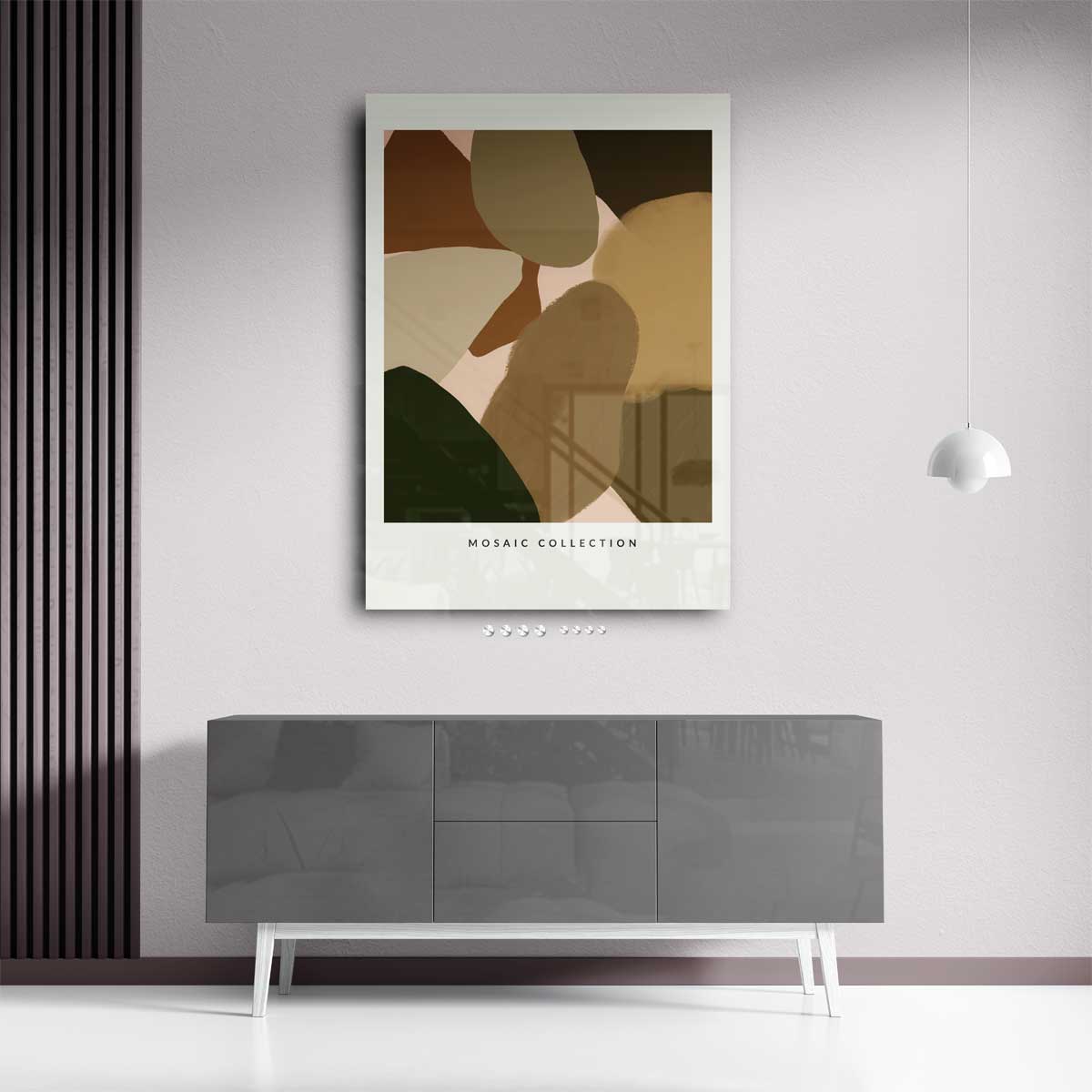 Aardse Abstracte Mozaïek Kunstwerk-canvas-dibond-plexiglas-wanddecoratie-WallArtistic