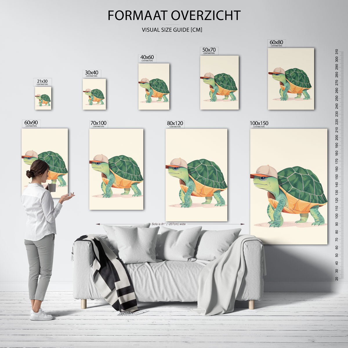 Schildpad met pet Poster