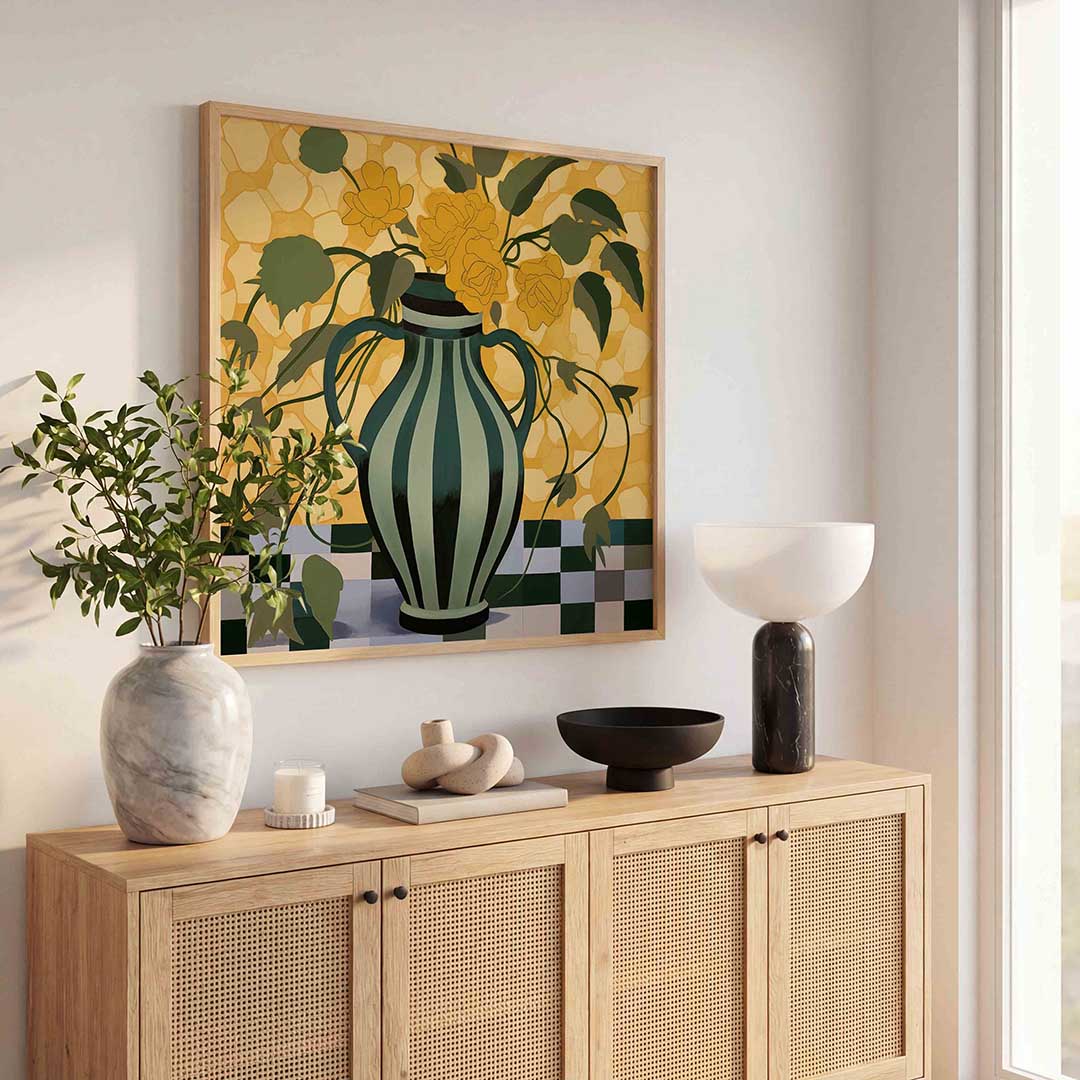 Vaas met bloemen Poster