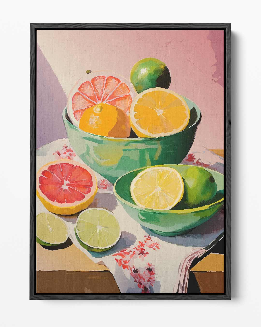 Kleurrijke Citrus Schilderij Kunstwerk-canvas-dibond-plexiglas-wanddecoratie-WallArtistic
