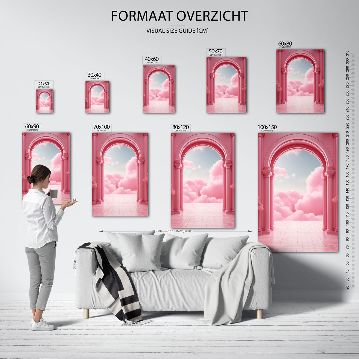 Roze wolken en bogen Poster