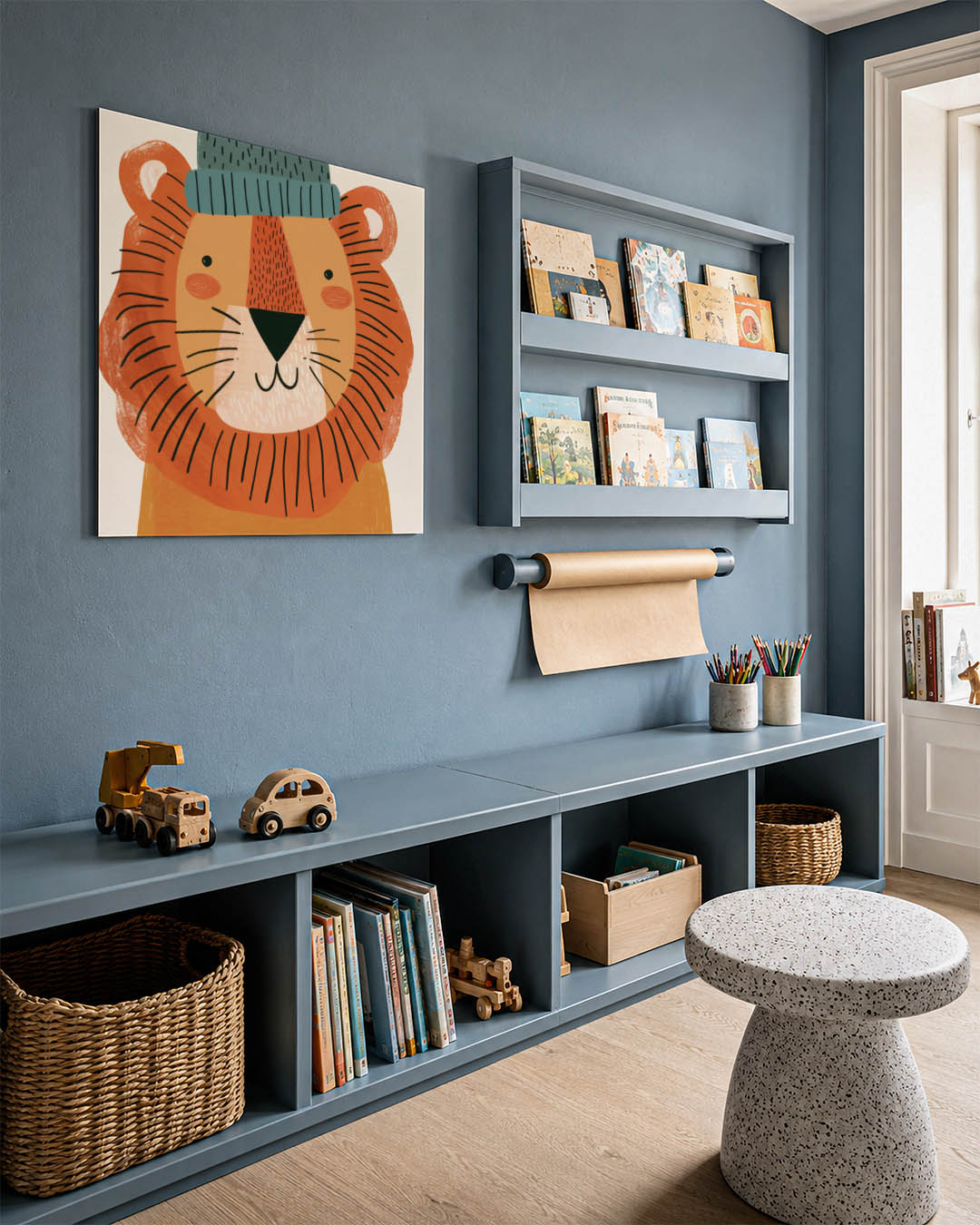 Vrolijke leeuw illustratie Kunstwerk