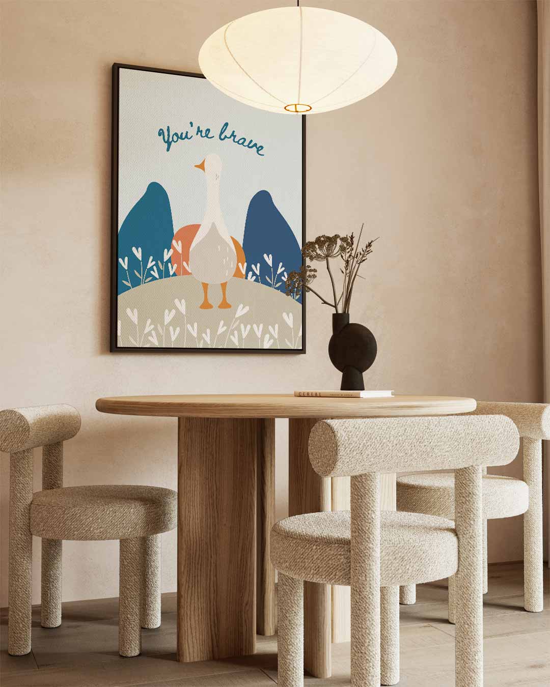 Dappere Gans Illustratie Kunstwerk-canvas-dibond-plexiglas-wanddecoratie-WallArtistic
