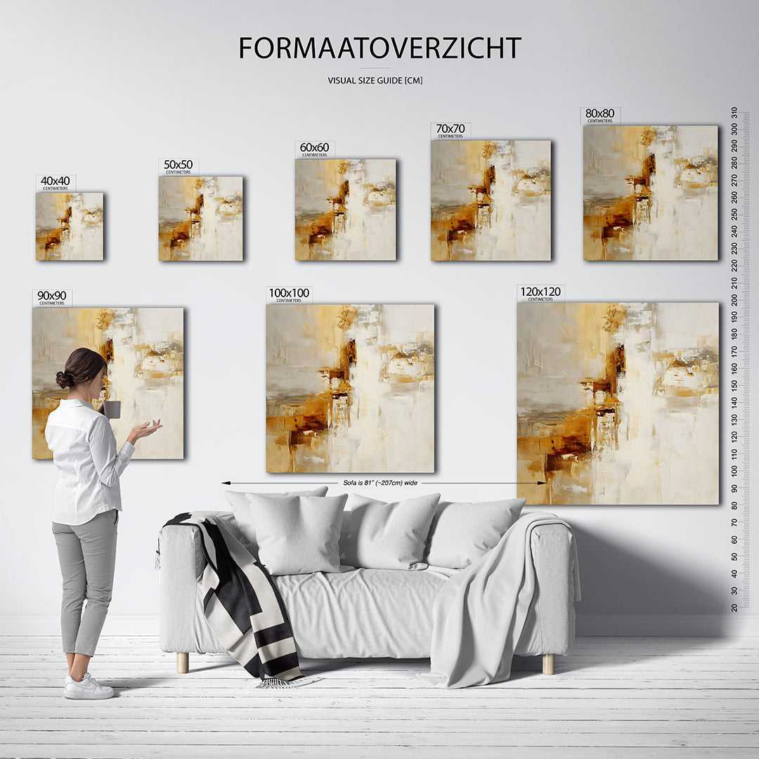 Gelaagde kleurencompositie Kunstwerk
