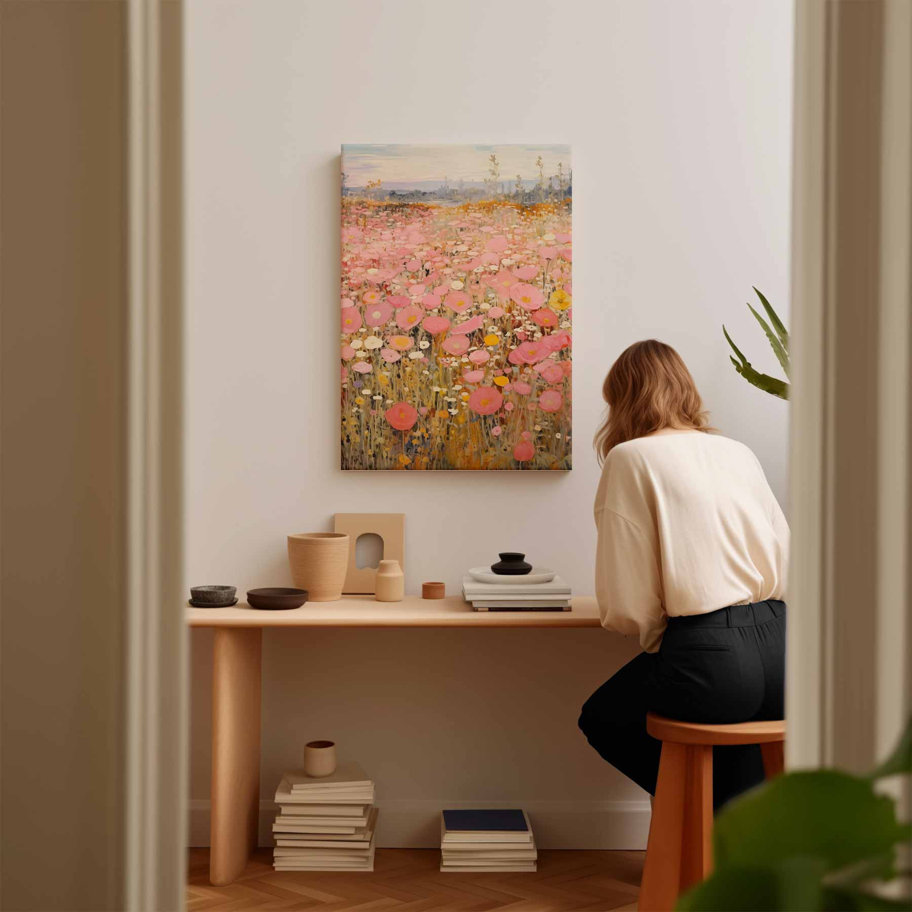 Zomerse Bloemenpracht Kunstwerk-canvas-dibond-plexiglas-wanddecoratie-WallArtistic