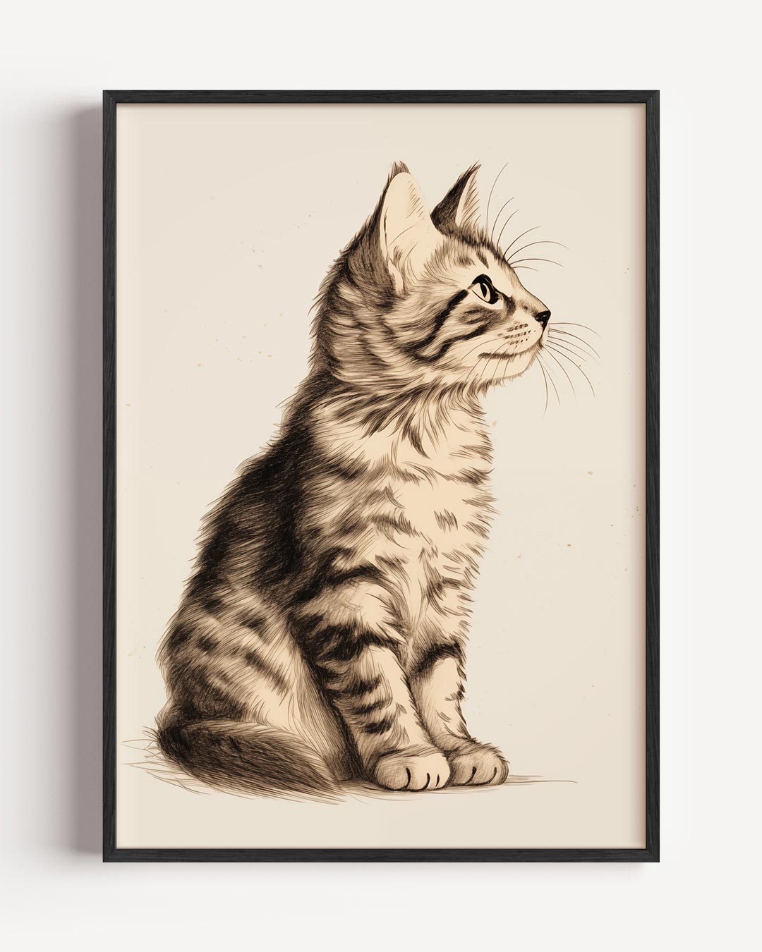 Schattige Kat Tekening Poster-WallArtistic