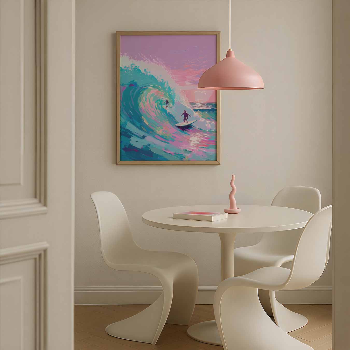 Surf Avontuur in Kleurrijke Golven Poster
