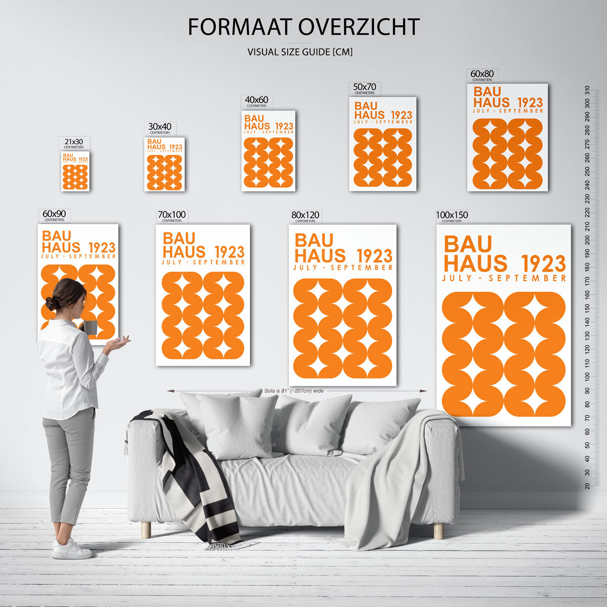 Oranje vormritme Poster