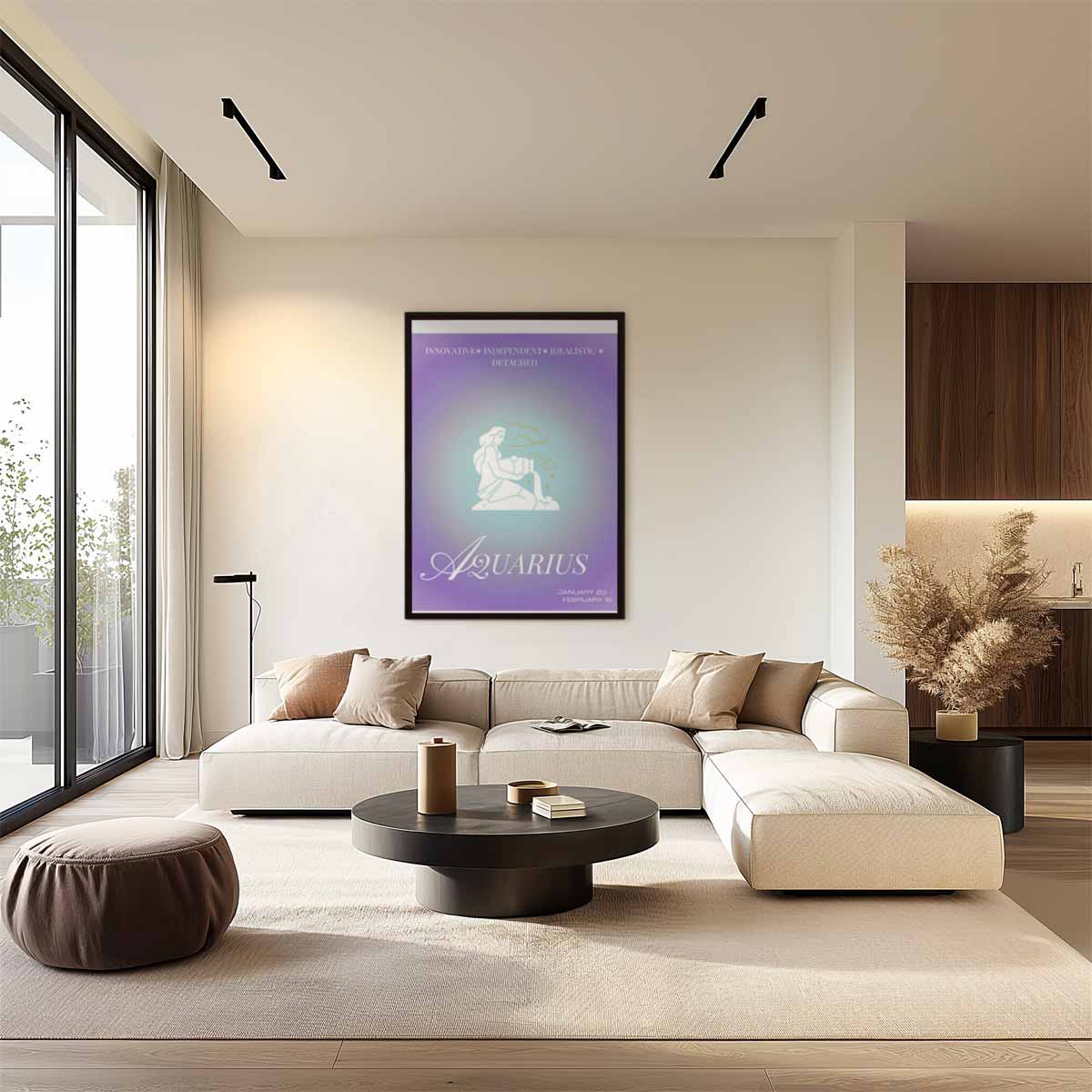 Stijlvolle Aquarius Compositie Kunstwerk-canvas-dibond-plexiglas-wanddecoratie-WallArtistic
