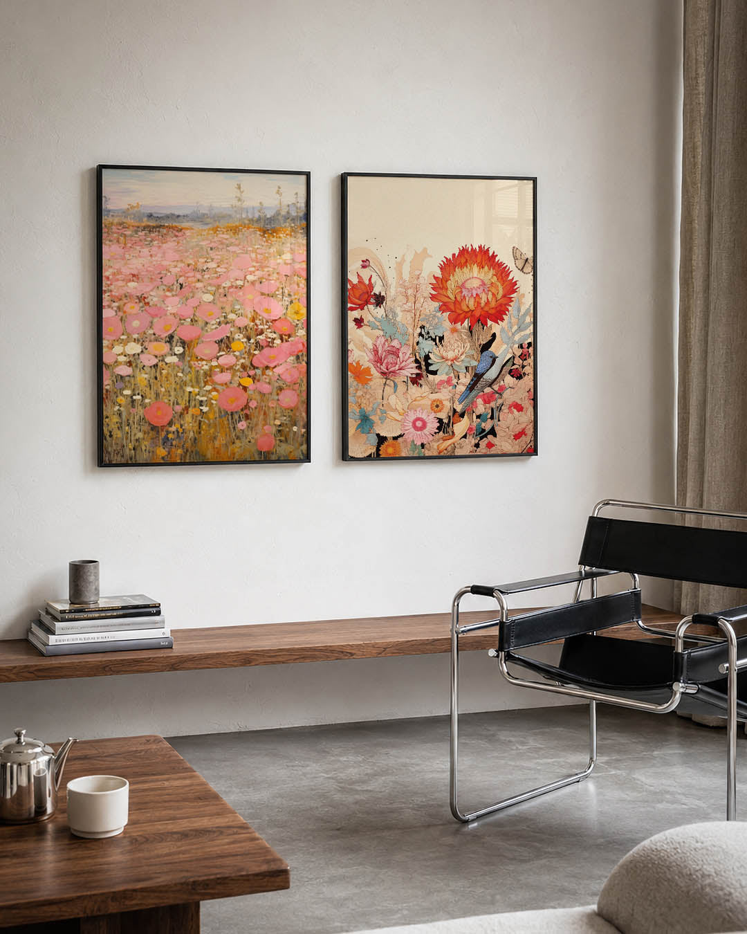 Bloemenzee in pastel Posterset