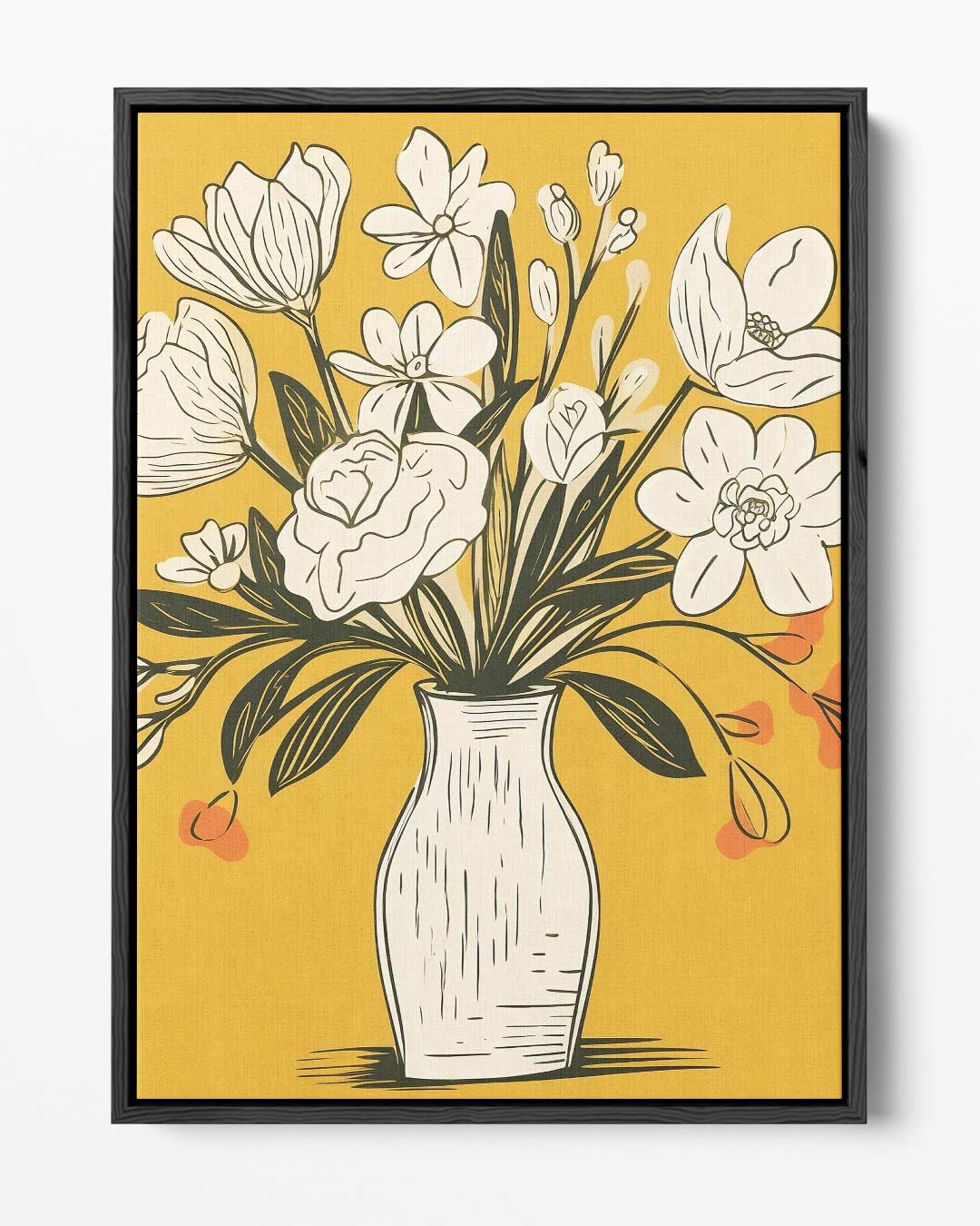 Tijdloze Bloemenvazen Illustratie Kunstwerk-canvas-dibond-plexiglas-wanddecoratie-WallArtistic