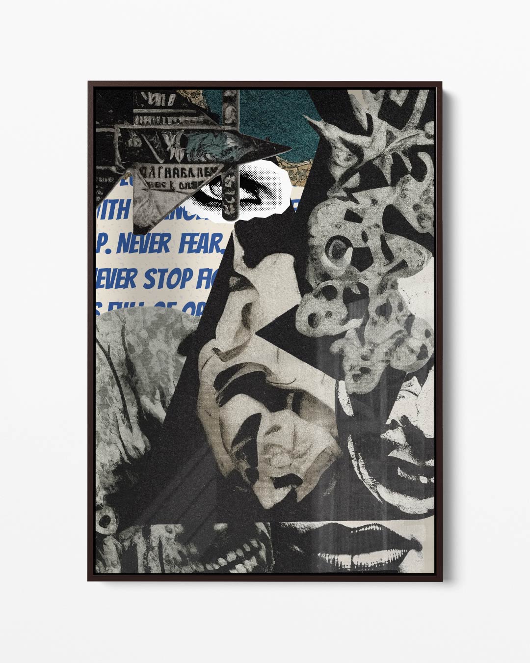 Dynamische Duistere Collage Kunstwerk-canvas-dibond-plexiglas-wanddecoratie-WallArtistic