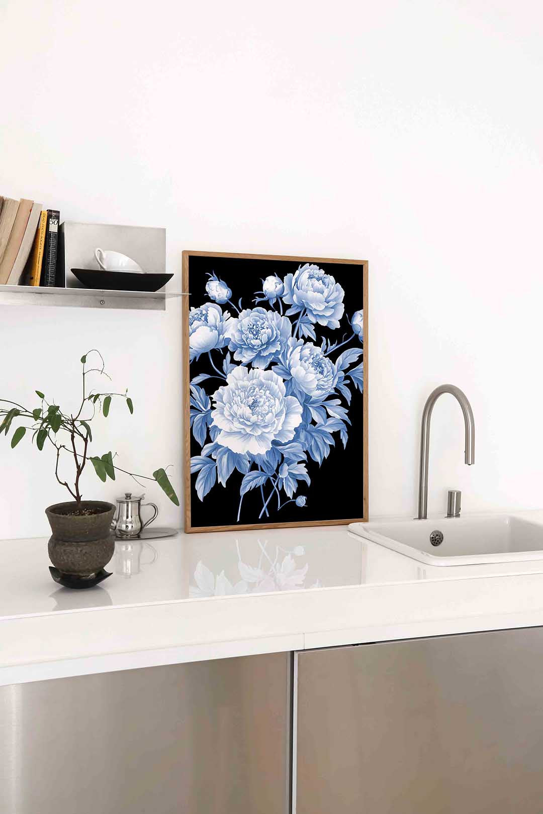 Blauwe bloemen Poster