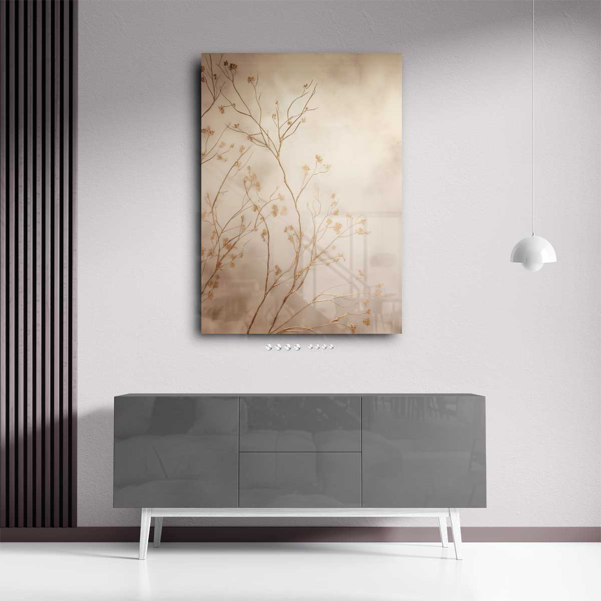 Gouden Takken in Mist Kunstwerk-canvas-dibond-plexiglas-wanddecoratie-WallArtistic