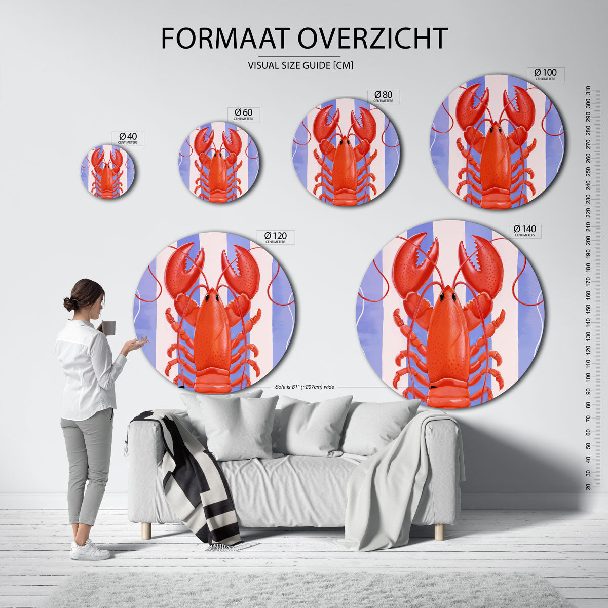 Rode kreeft Muurcirkel