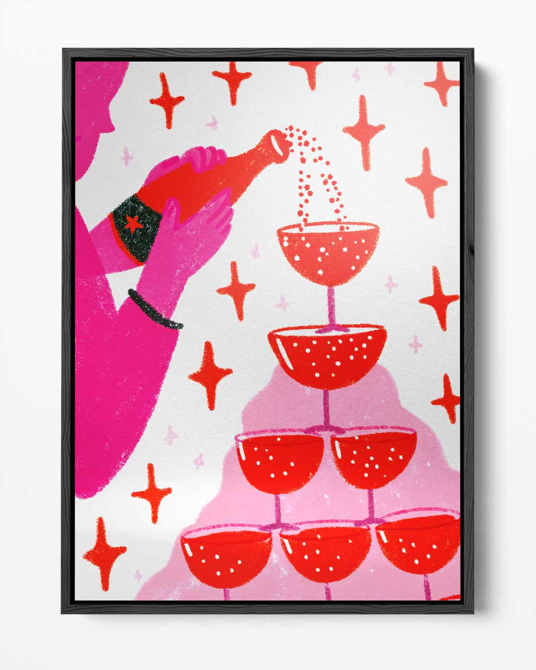 Sprankelend Champagnefeest Kunstwerk-canvas-dibond-plexiglas-wanddecoratie-WallArtistic