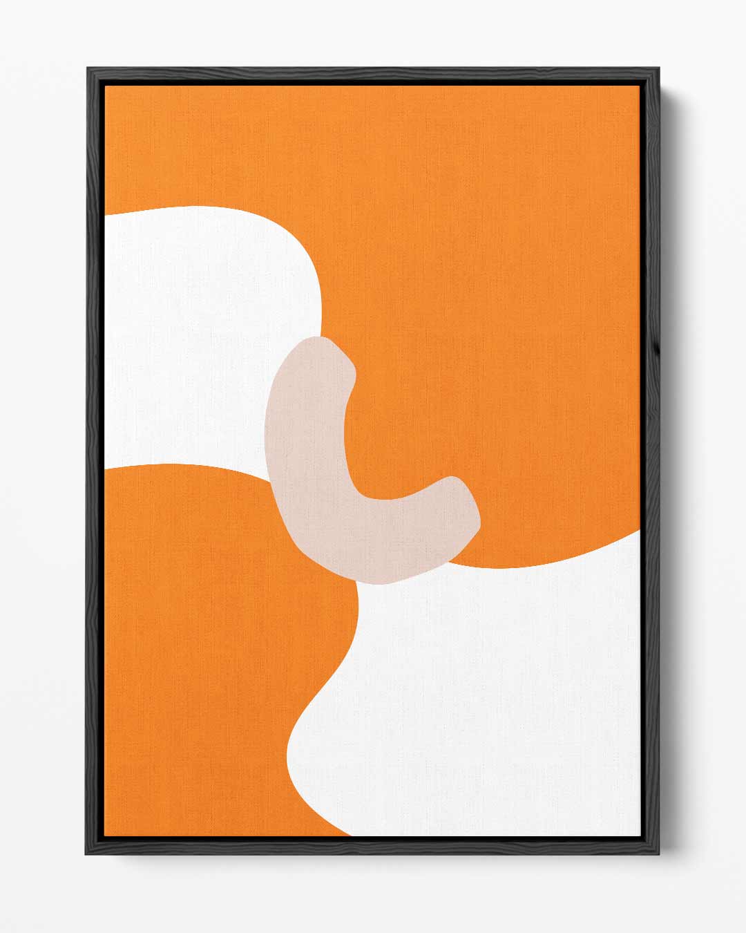 Speelse Oranje Golven Kunstwerk-canvas-dibond-plexiglas-wanddecoratie-WallArtistic