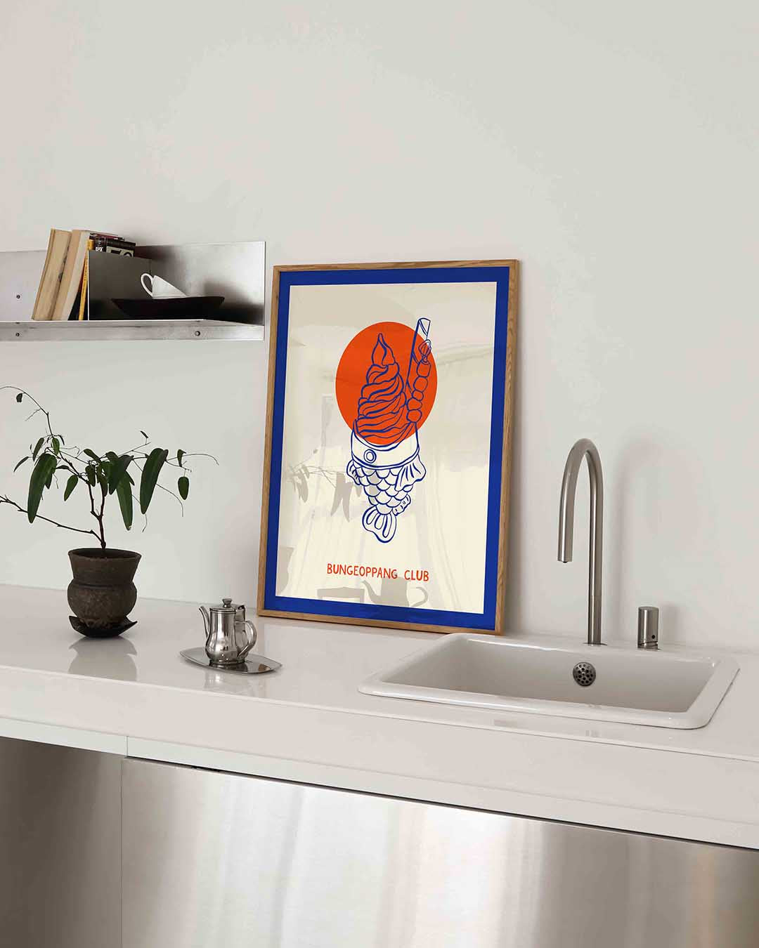 Visvormige ijstraktatie Poster